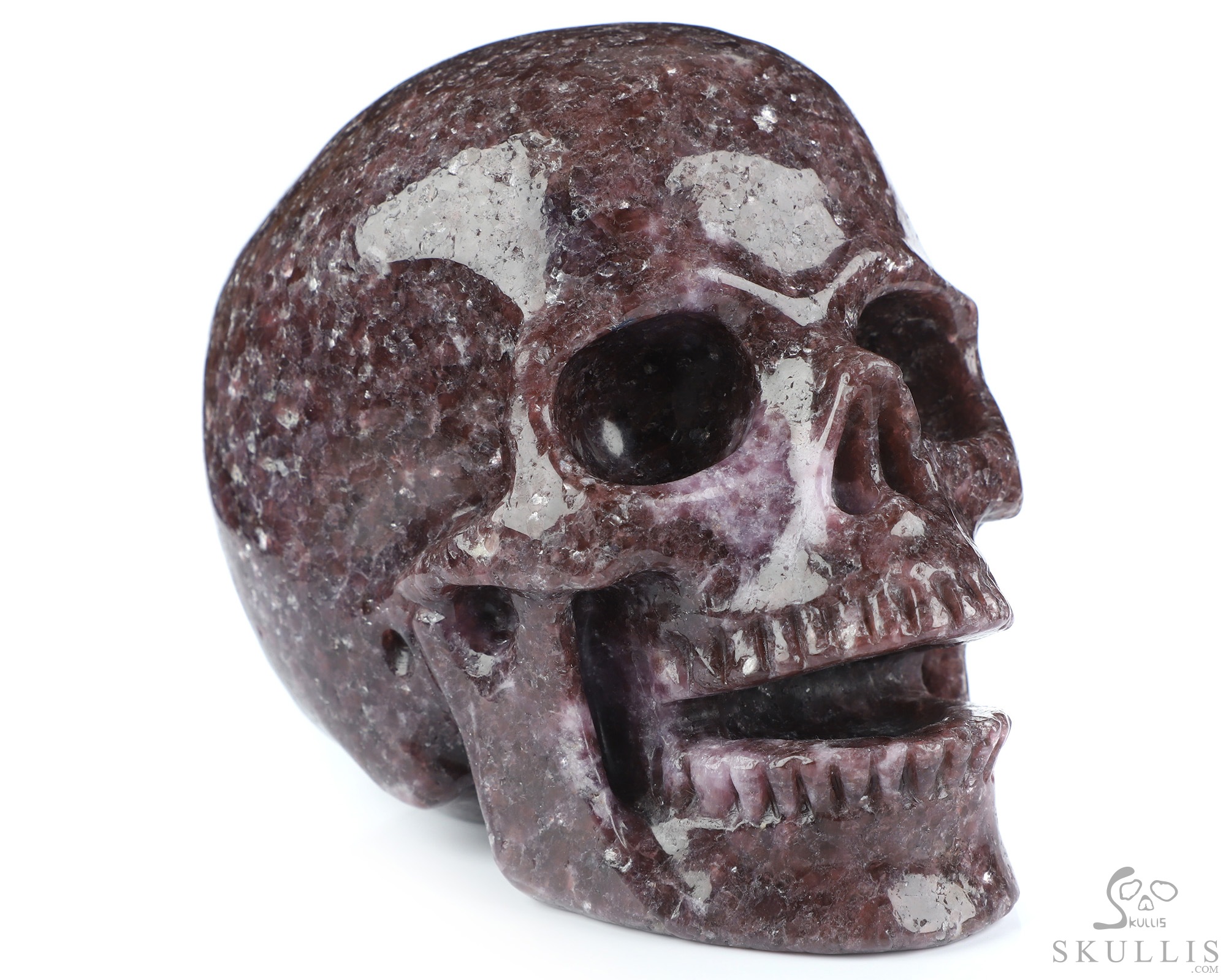 5.2" Lepidolite Hand Carved Singing Crystal Skull Sculpture, Crystal Healing 5.2" Lepidolite Hand Carved Singing Crystal Skull Sculpture, Crystal Healing