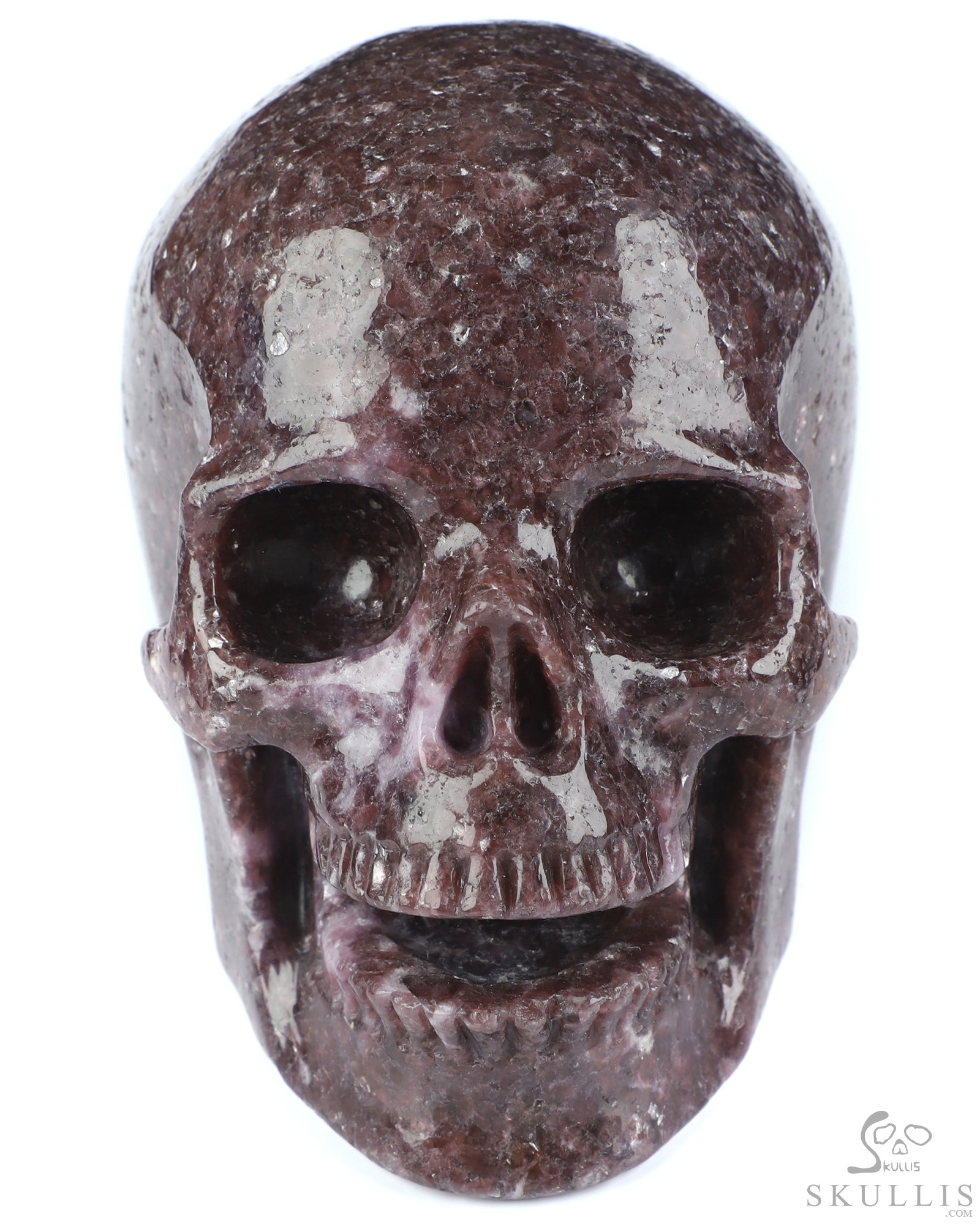 5.2" Lepidolite Hand Carved Singing Crystal Skull Sculpture, Crystal Healing 5.2" Lepidolite Hand Carved Singing Crystal Skull Sculpture, Crystal Healing