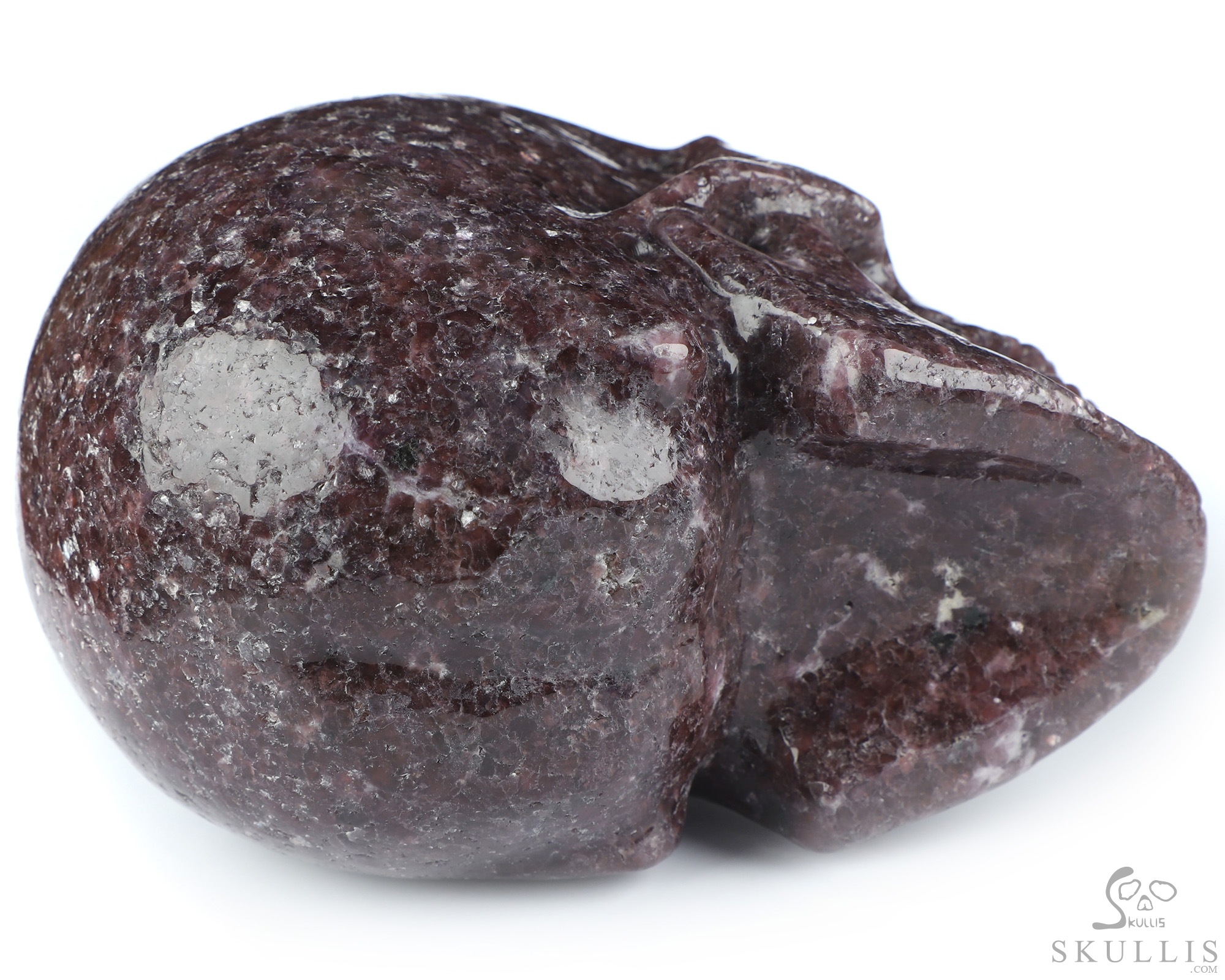 5.2" Lepidolite Hand Carved Singing Crystal Skull Sculpture, Crystal Healing 5.2" Lepidolite Hand Carved Singing Crystal Skull Sculpture, Crystal Healing
