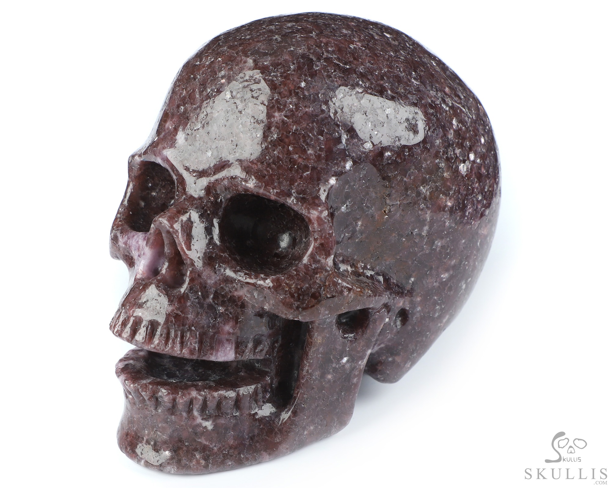 5.2" Lepidolite Hand Carved Singing Crystal Skull Sculpture, Crystal Healing 5.2" Lepidolite Hand Carved Singing Crystal Skull Sculpture, Crystal Healing