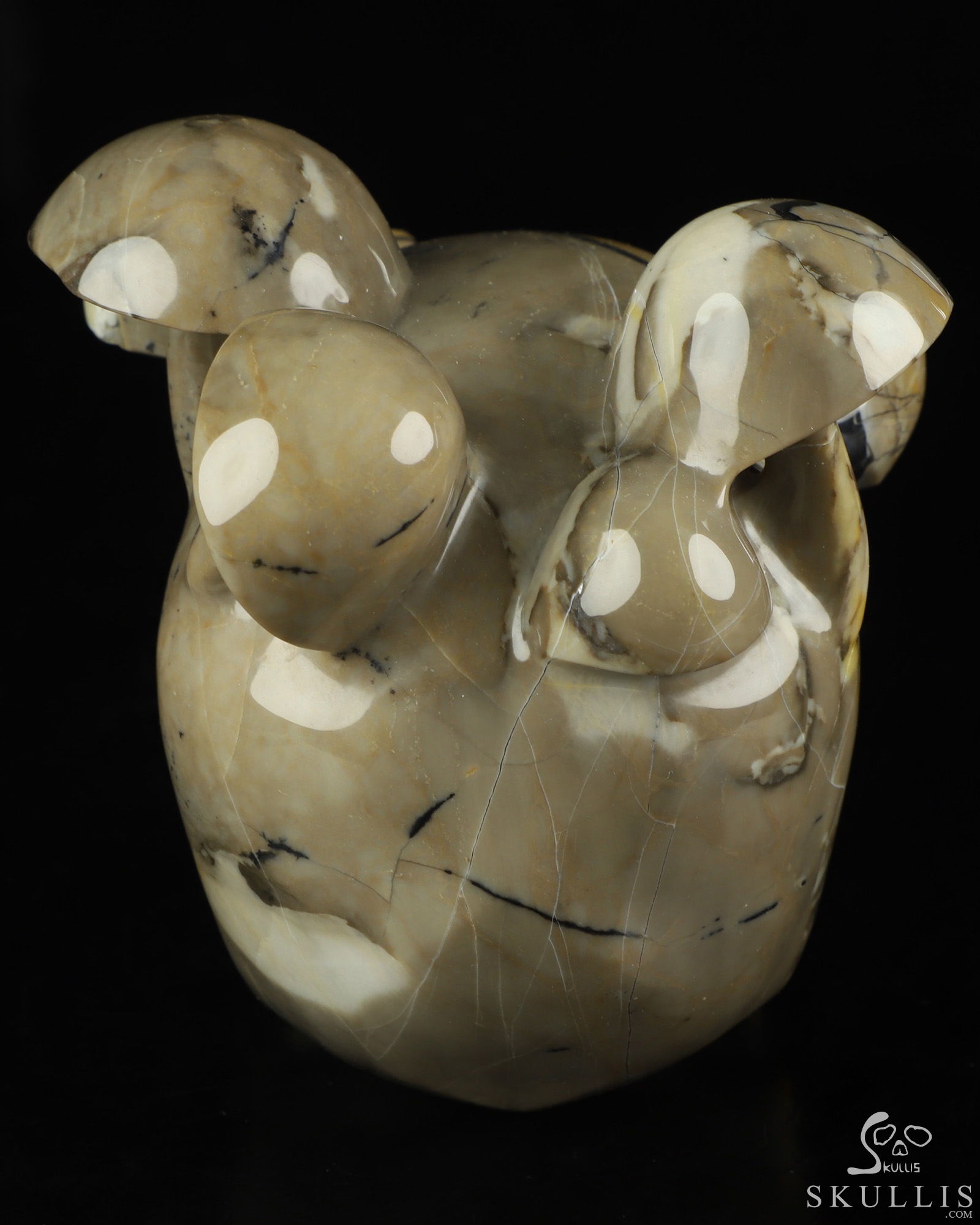 5.2" Dinosaur Egg Agate Hand Carved Mushroom Crystal Skull Sculpture, Crystal Healing 5.2" Dinosaur Egg Agate Hand Carved Mushroom Crystal Skull Sculpture, Crystal Healing