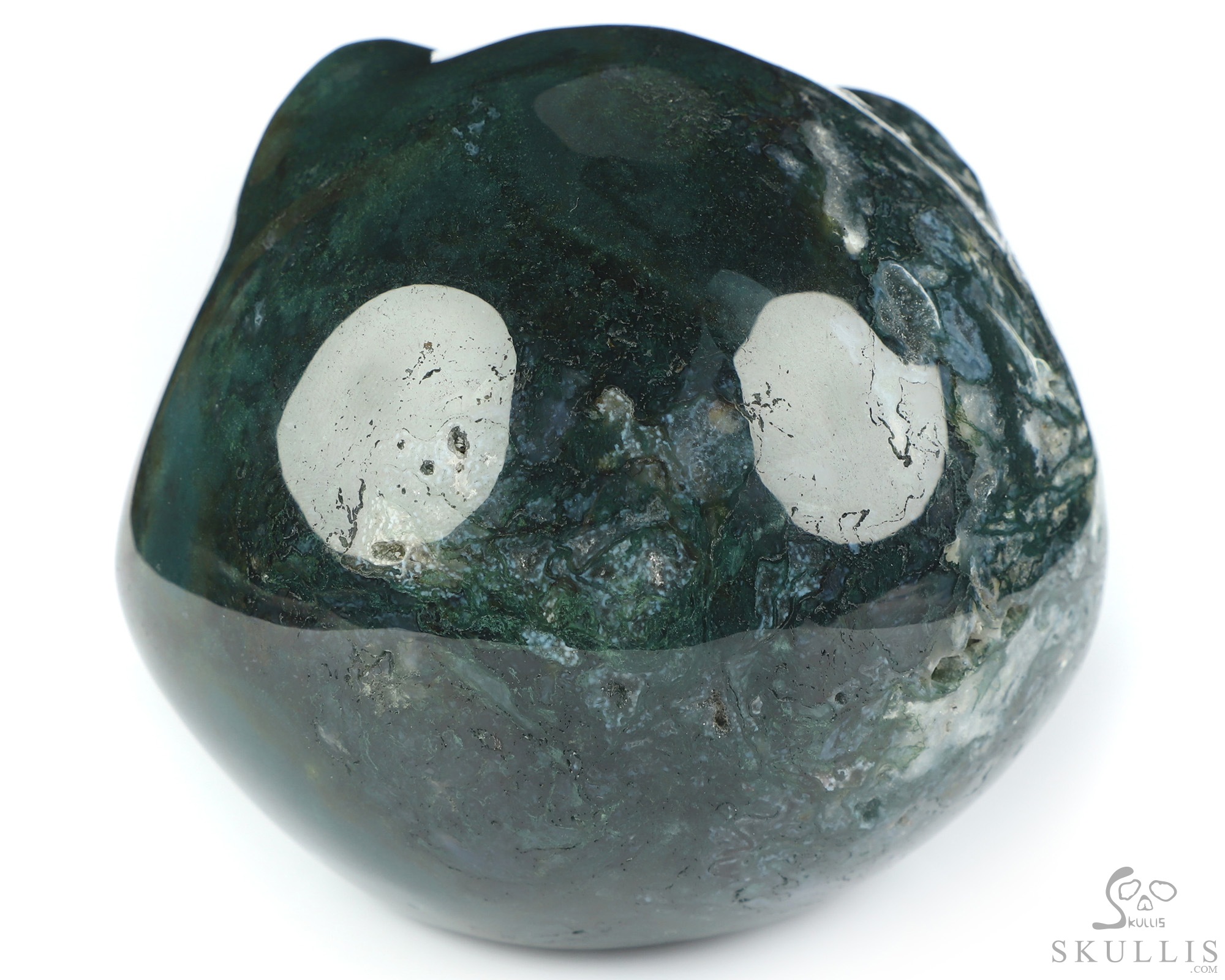 3.9" Green Moss Agate Hand Carved Jack Crystal Skull Sculpture, Crystal Healing 3.9" Green Moss Agate Hand Carved Jack Crystal Skull Sculpture, Crystal Healing