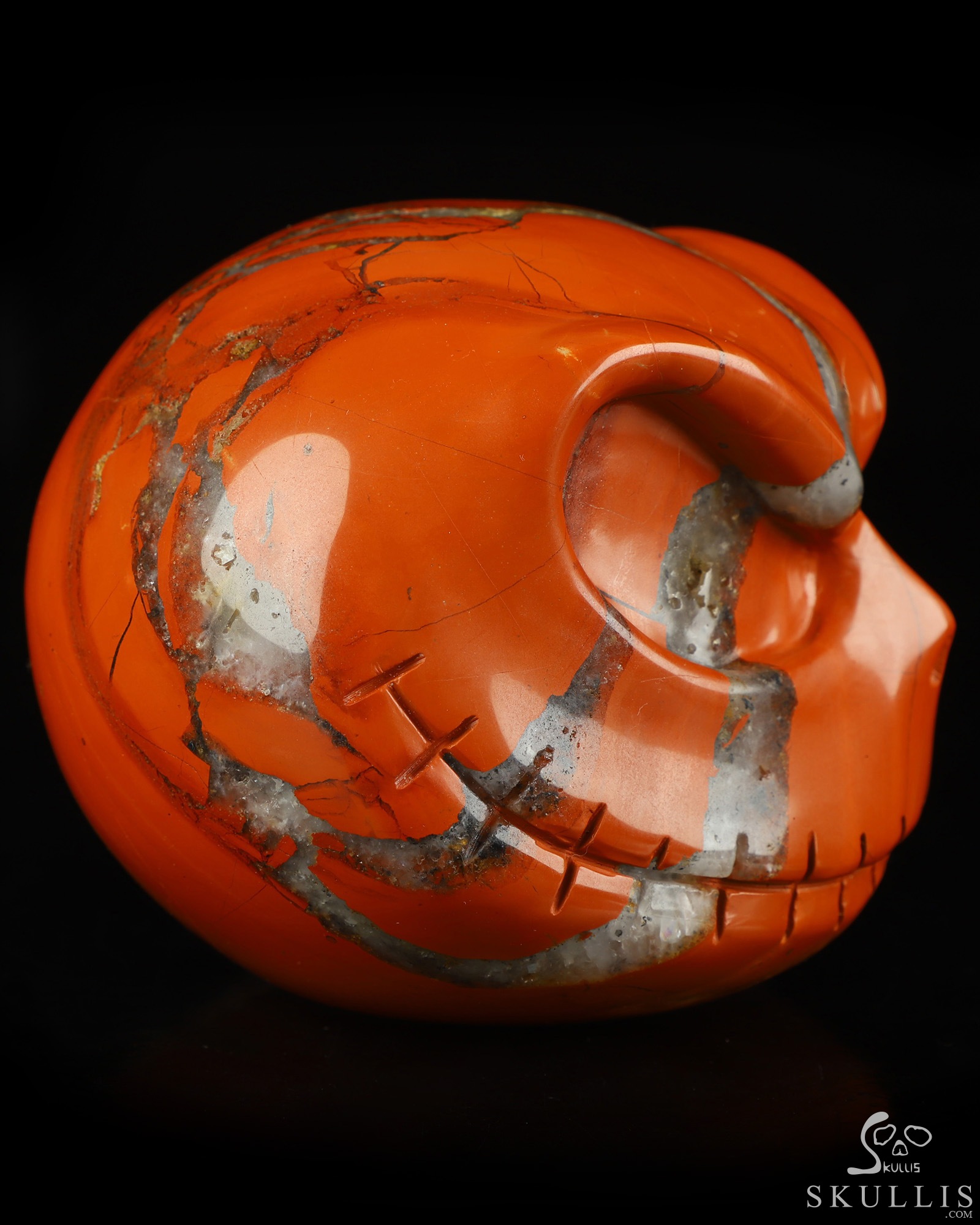 3.9" Red Jasper Hand Carved Jack Crystal Skull Sculpture, Crystal Healing 3.9" Red Jasper Hand Carved Jack Crystal Skull Sculpture, Crystal Healing