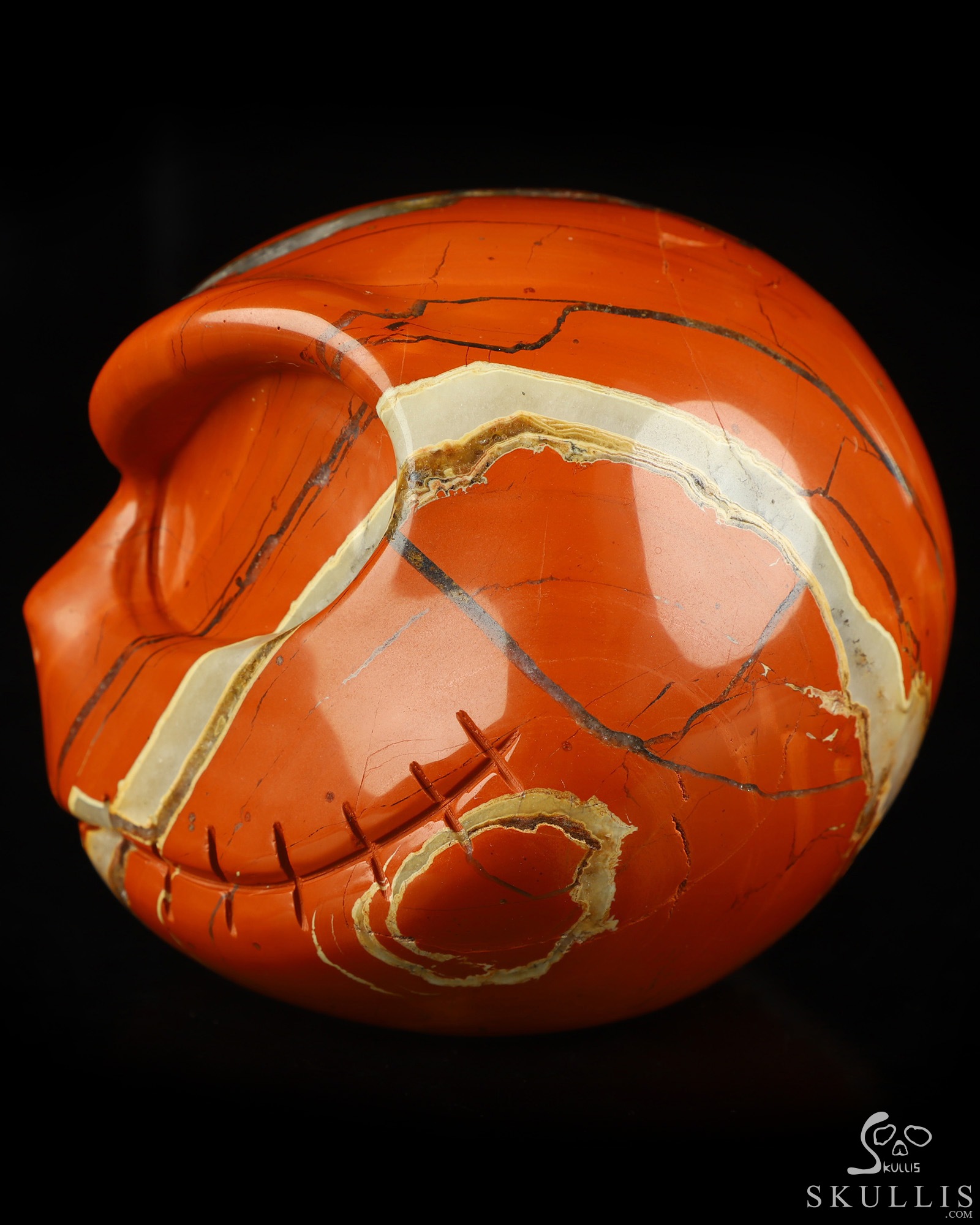 3.9" Red Jasper Hand Carved Jack Crystal Skull Sculpture, Crystal Healing 3.9" Red Jasper Hand Carved Jack Crystal Skull Sculpture, Crystal Healing