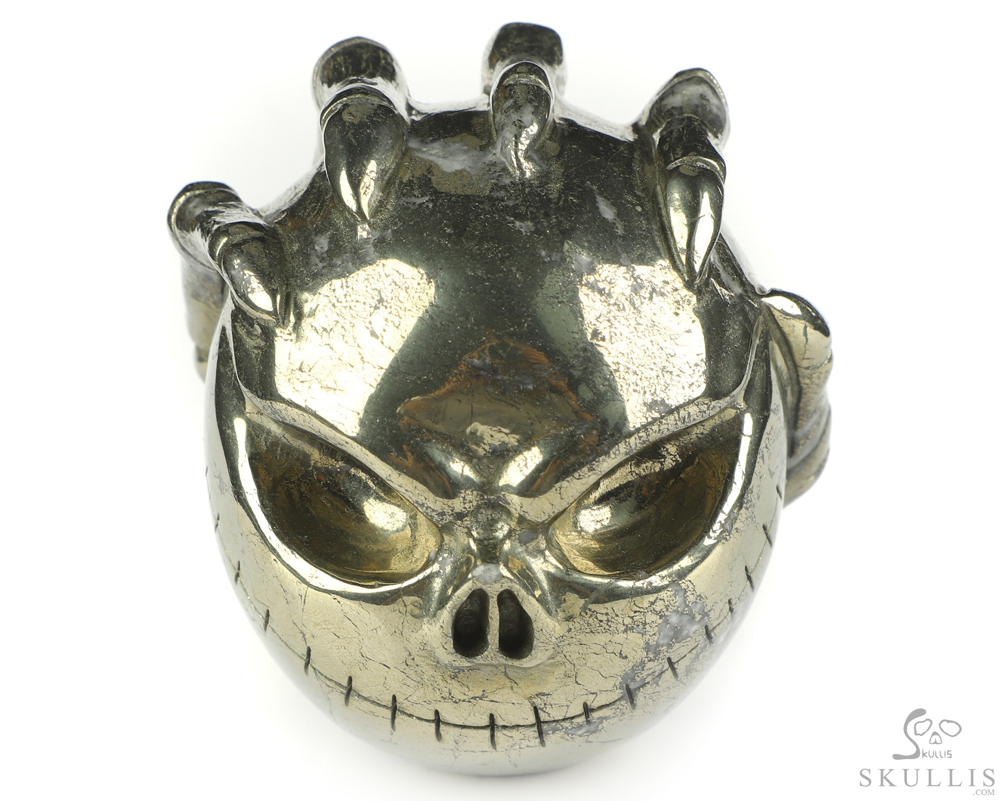 3.0" Pyrite Hand Carved Jack Crystal Skull Sculpture, Crystal Healing 3.0" Pyrite Hand Carved Jack Crystal Skull Sculpture, Crystal Healing