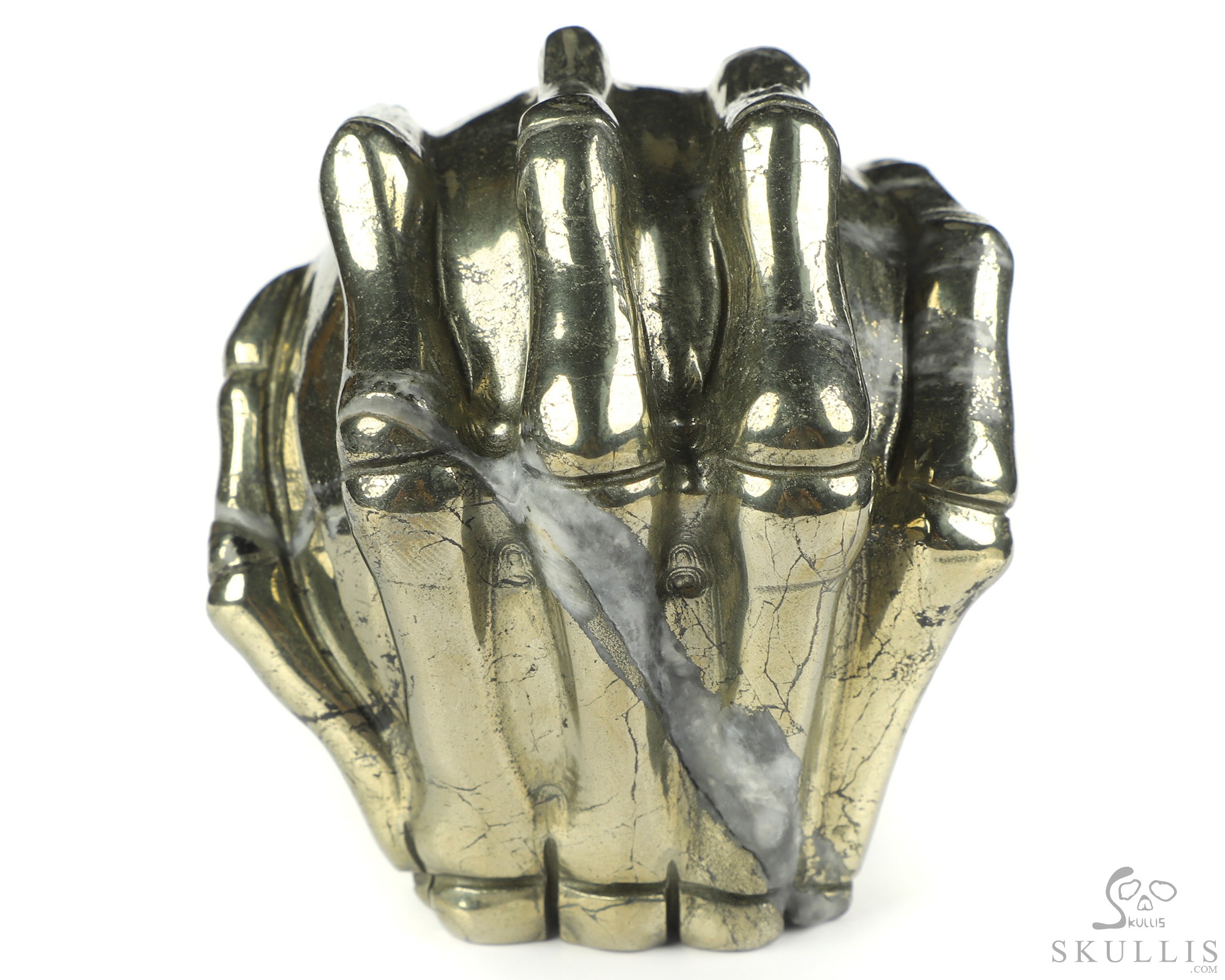 3.0" Pyrite Hand Carved Jack Crystal Skull Sculpture, Crystal Healing 3.0" Pyrite Hand Carved Jack Crystal Skull Sculpture, Crystal Healing