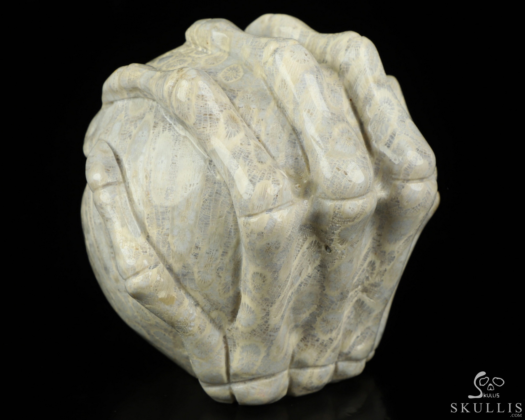 3.0" Coral Fossil Hand Carved Jack Crystal Skull Sculpture, Crystal Healing 3.0" Coral Fossil Hand Carved Jack Crystal Skull Sculpture, Crystal Healing