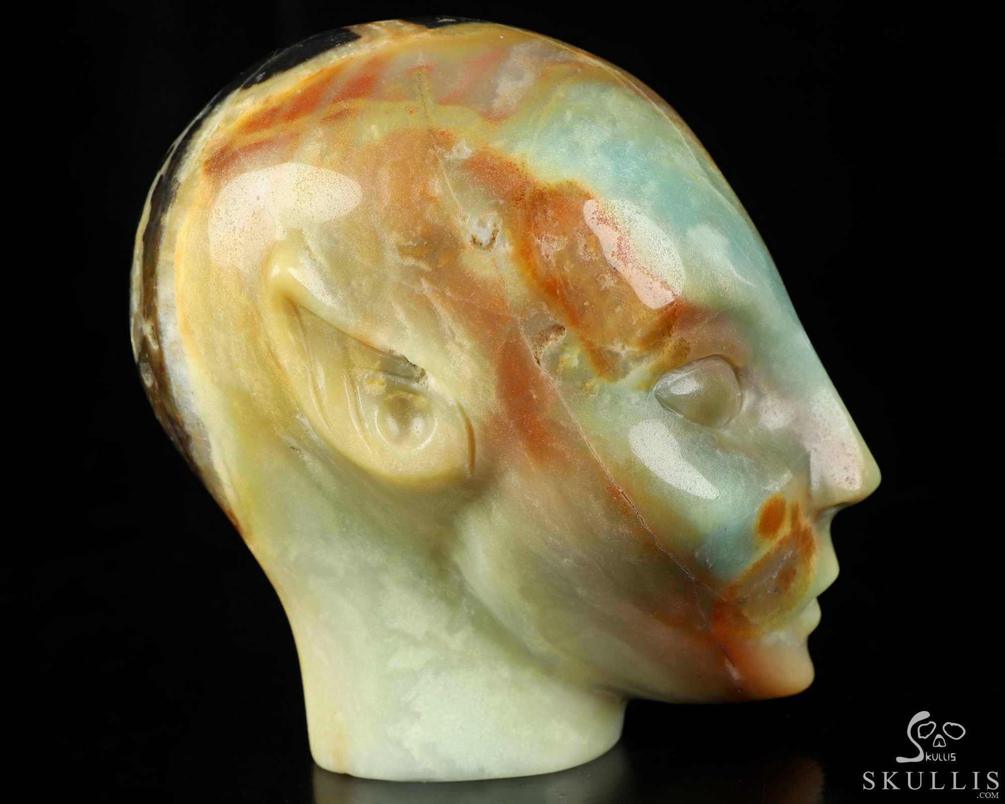 4.0" Chinese Amazonite Hand Carved Fairy Elf Alien Crystal Skull Companion Sculpture, Crystal Healing 4.0" Chinese Amazonite Hand Carved Fairy Elf Alien Crystal Skull Companion Sculpture, Crystal Healing
