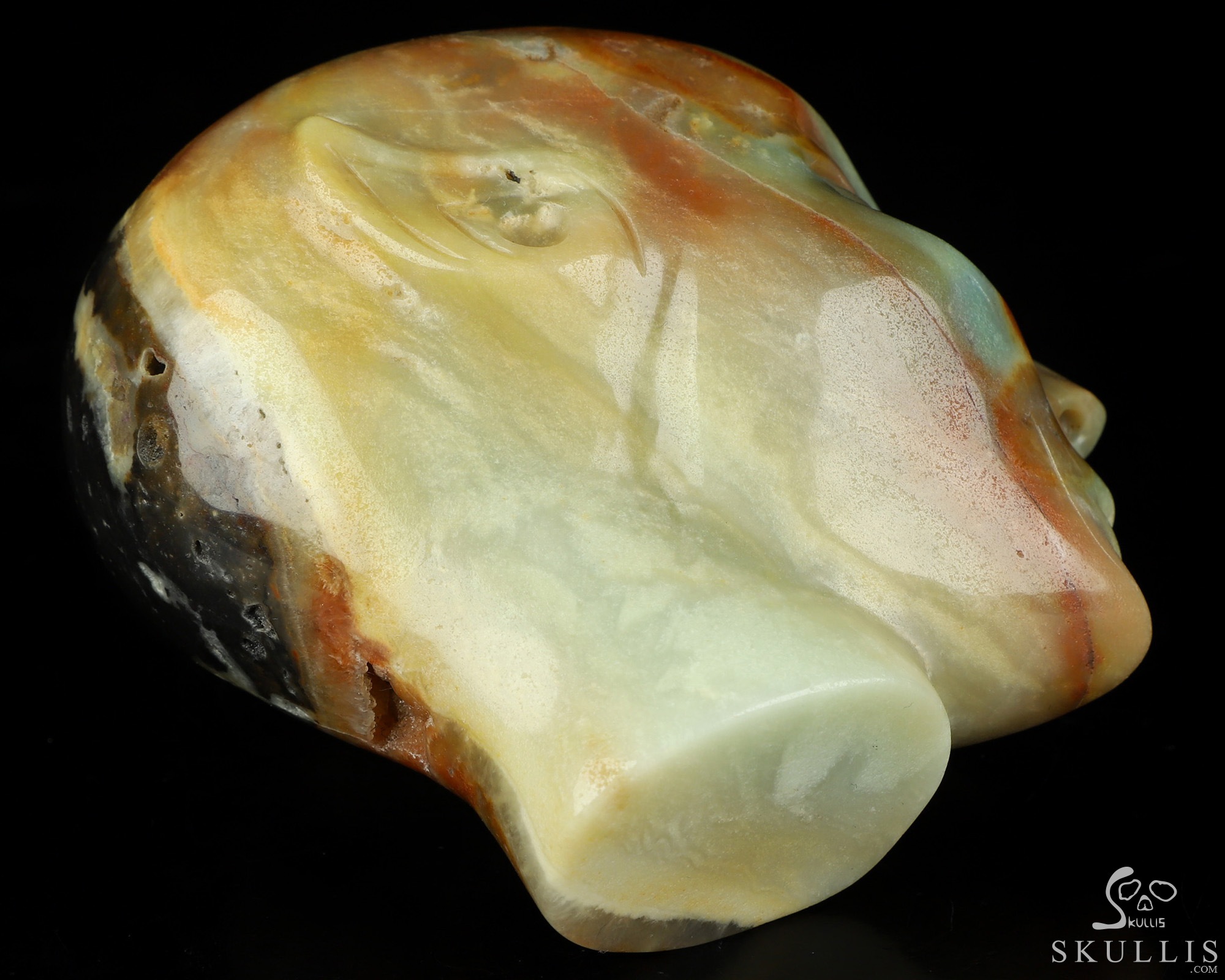 4.0" Chinese Amazonite Hand Carved Fairy Elf Alien Crystal Skull Companion Sculpture, Crystal Healing 4.0" Chinese Amazonite Hand Carved Fairy Elf Alien Crystal Skull Companion Sculpture, Crystal Healing