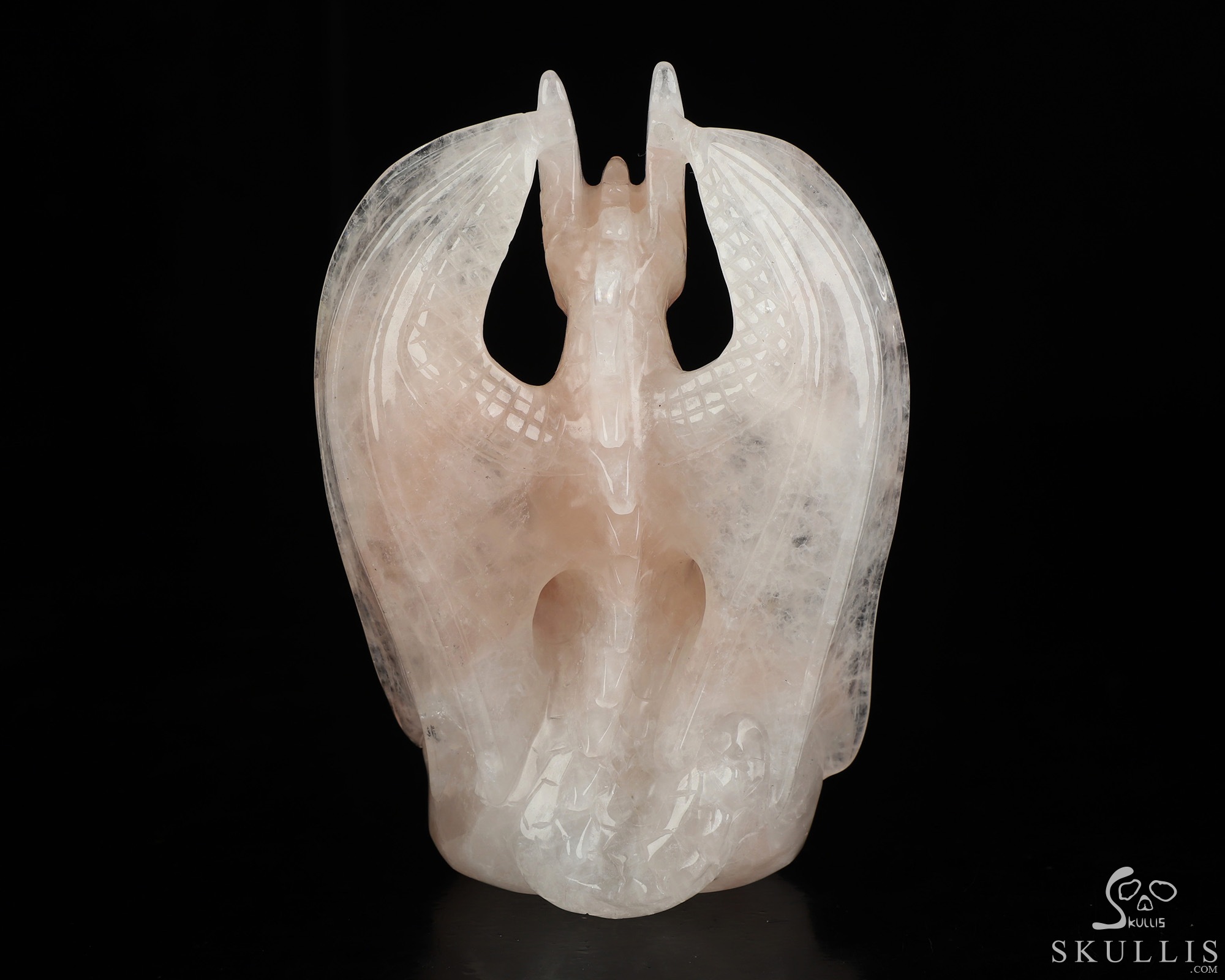 5.0" Rose Quartz Hand Carved Dragon Fine Art Sculpture, Crystal Healing 5.0" Rose Quartz Hand Carved Dragon Fine Art Sculpture, Crystal Healing