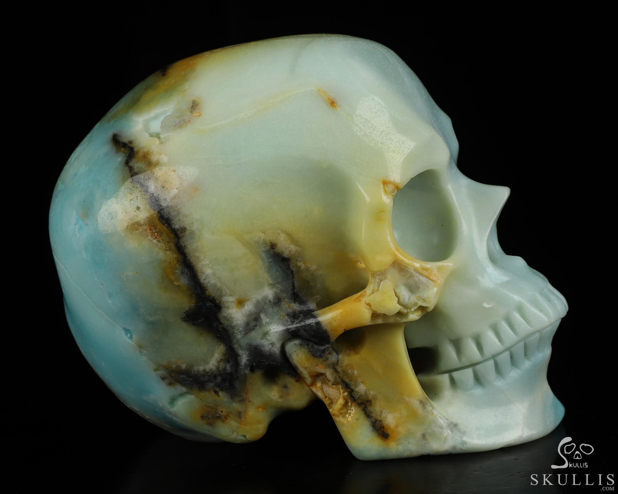 5.0" Chinese Amazonite Hand Carved Crystal Skull, Super Realistic, Crystal Healing 5.0" Chinese Amazonite Hand Carved Crystal Skull, Super Realistic, Crystal Healing