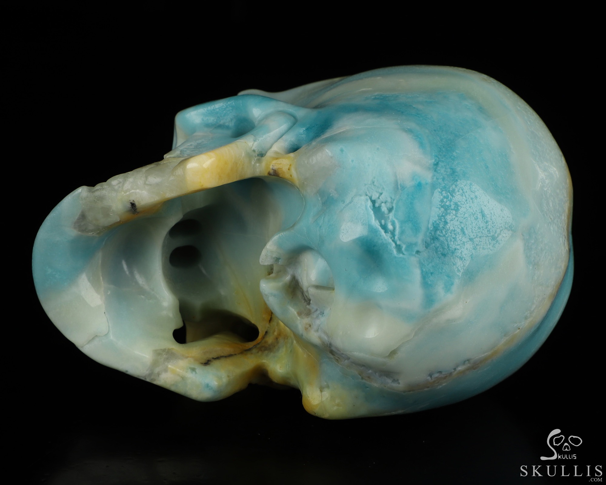 5.0" Chinese Amazonite Hand Carved Crystal Skull, Super Realistic, Crystal Healing 5.0" Chinese Amazonite Hand Carved Crystal Skull, Super Realistic, Crystal Healing
