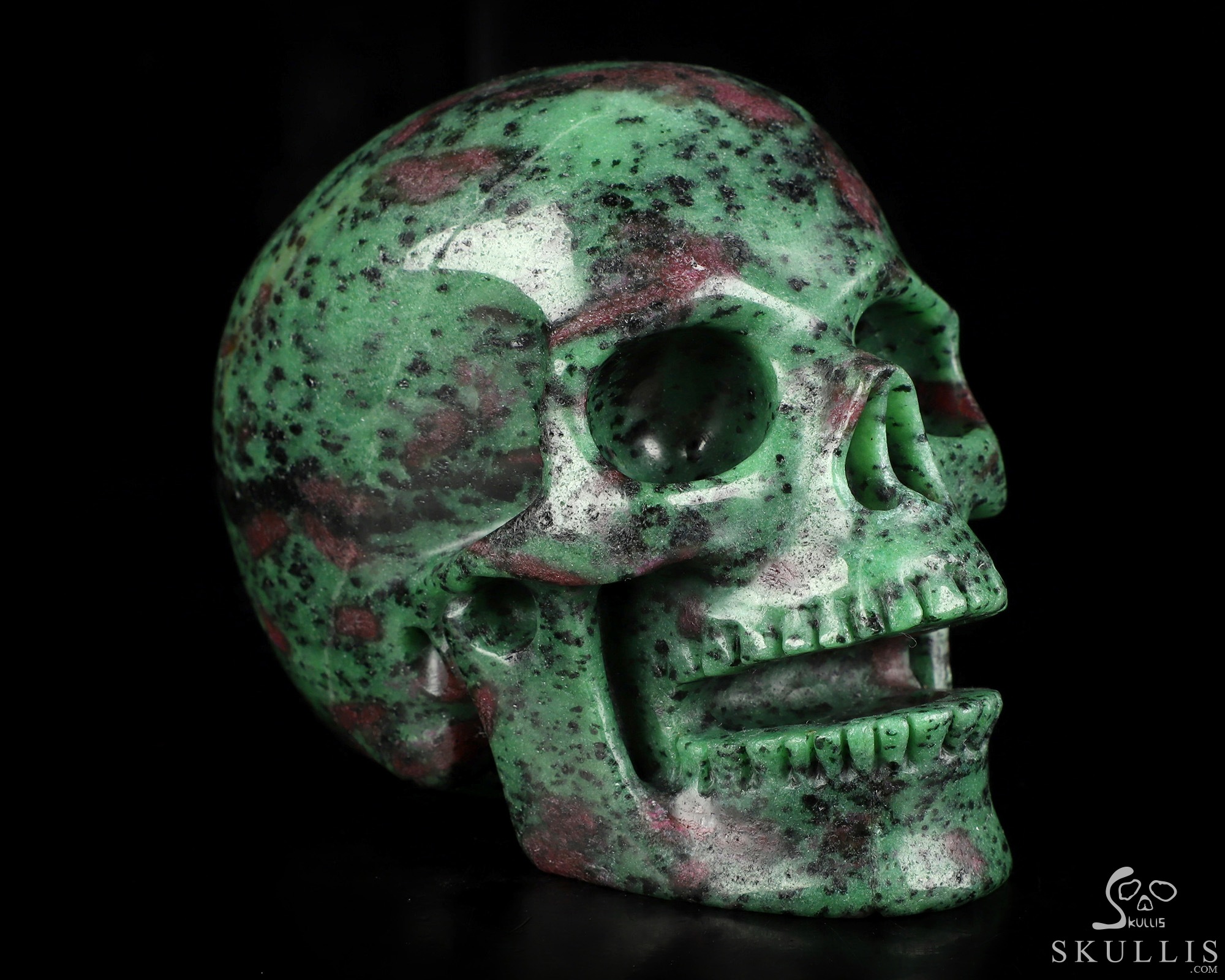 5.2" Ruby Zoisite Hand Carved Singing Crystal Skull Sculpture, Crystal Healing 5.2" Ruby Zoisite Hand Carved Singing Crystal Skull Sculpture, Crystal Healing