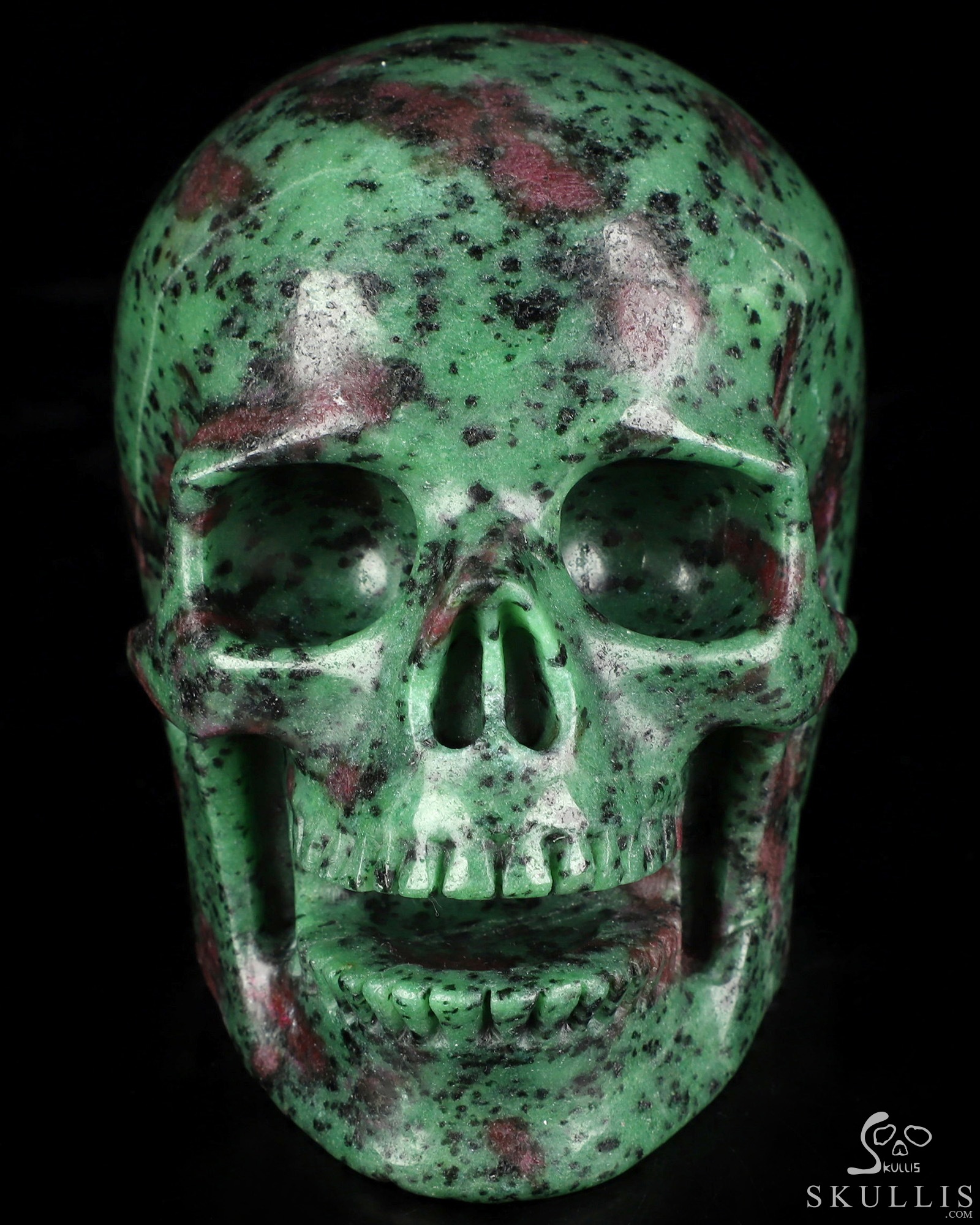 5.2" Ruby Zoisite Hand Carved Singing Crystal Skull Sculpture, Crystal Healing 5.2" Ruby Zoisite Hand Carved Singing Crystal Skull Sculpture, Crystal Healing