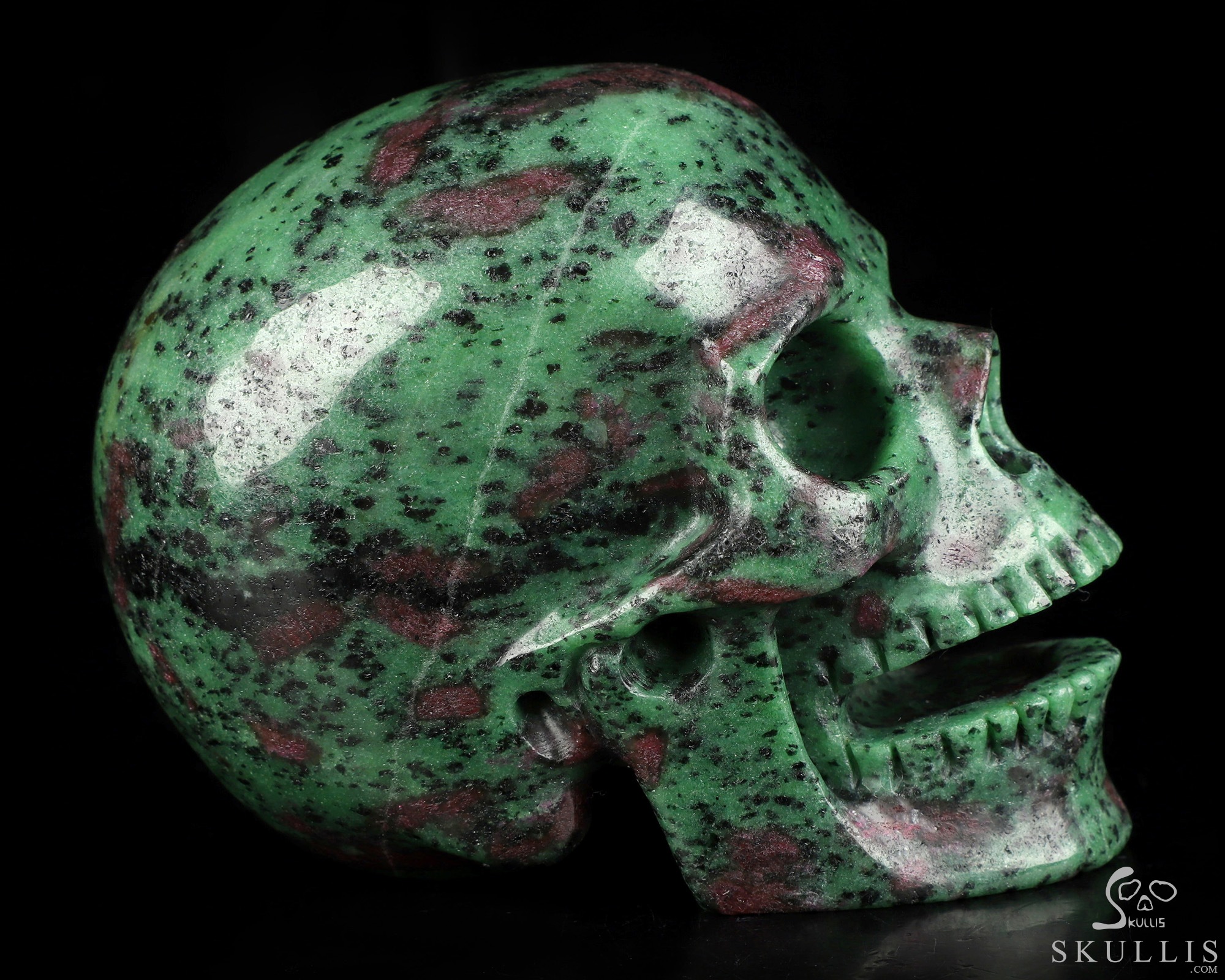 5.2" Ruby Zoisite Hand Carved Singing Crystal Skull Sculpture, Crystal Healing 5.2" Ruby Zoisite Hand Carved Singing Crystal Skull Sculpture, Crystal Healing