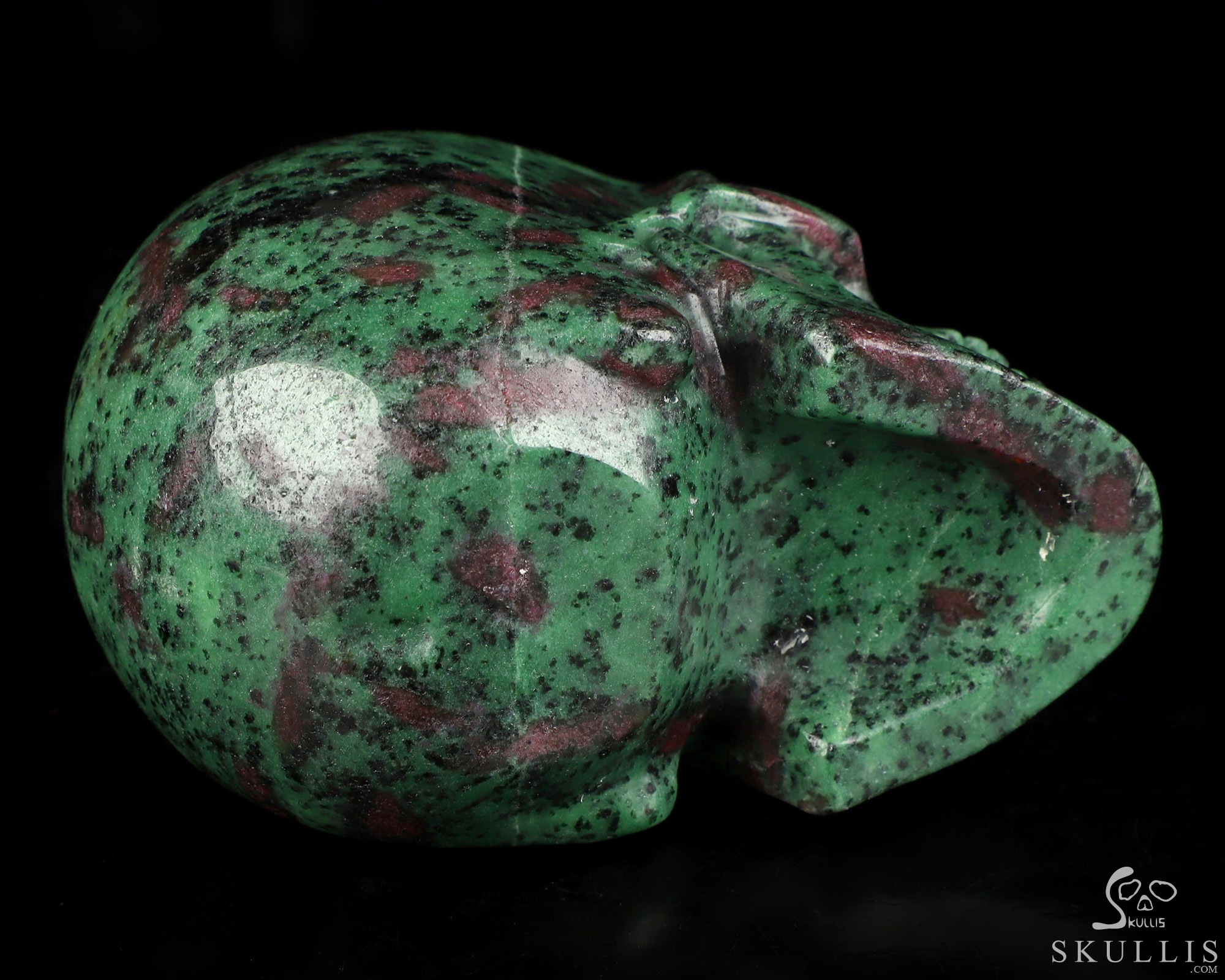 5.2" Ruby Zoisite Hand Carved Singing Crystal Skull Sculpture, Crystal Healing 5.2" Ruby Zoisite Hand Carved Singing Crystal Skull Sculpture, Crystal Healing
