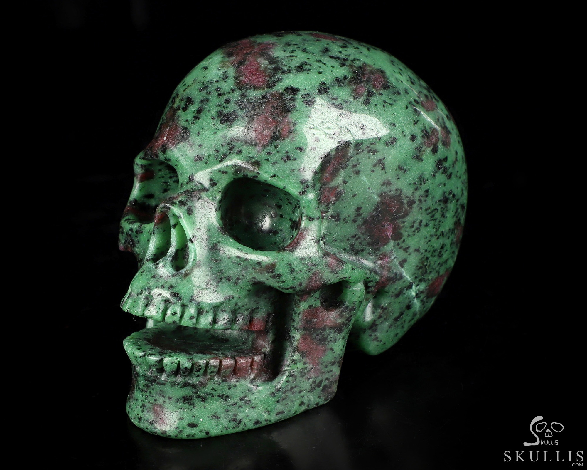 5.2" Ruby Zoisite Hand Carved Singing Crystal Skull Sculpture, Crystal Healing 5.2" Ruby Zoisite Hand Carved Singing Crystal Skull Sculpture, Crystal Healing