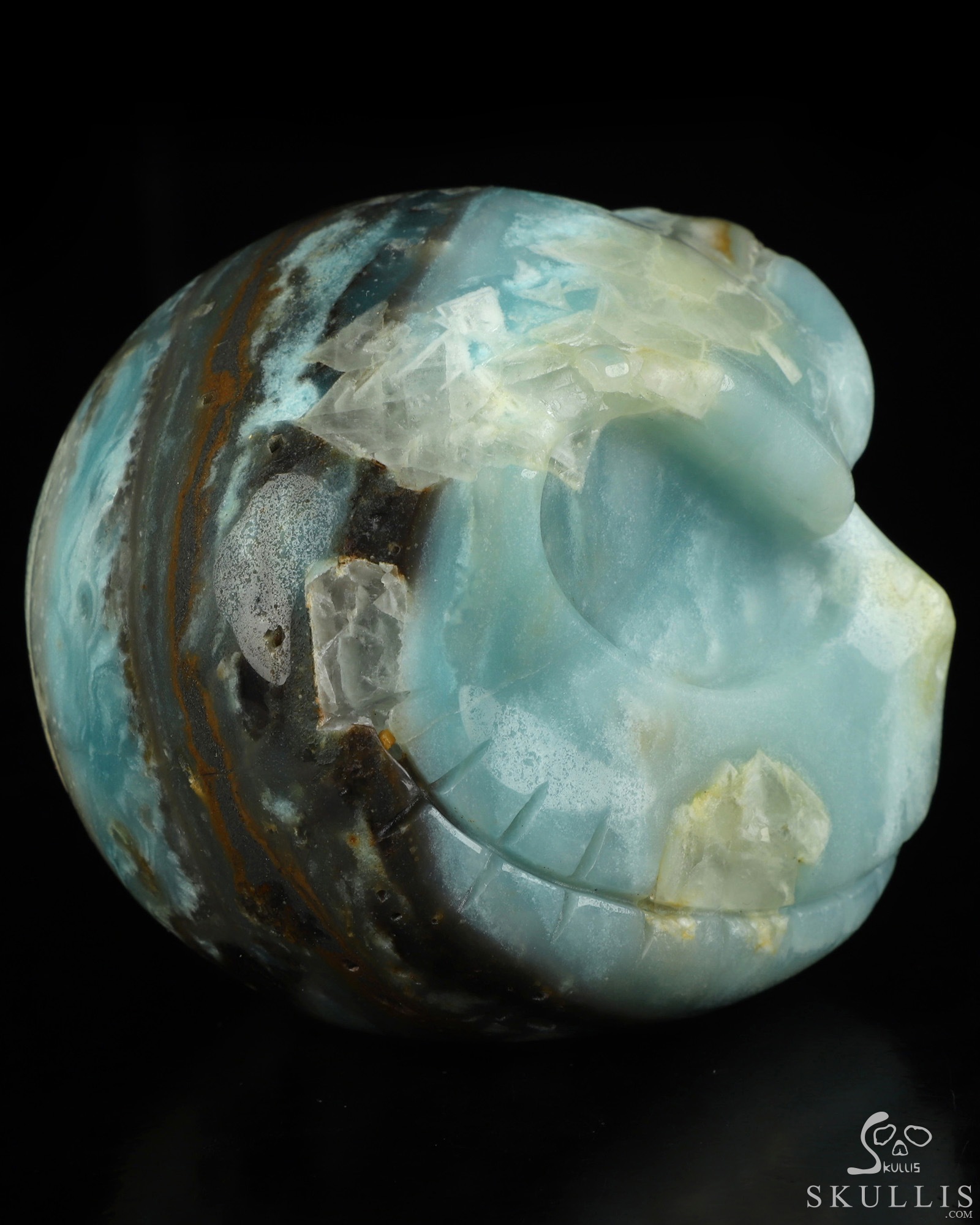3.9" Chinese Amazonite Hand Carved Jack Crystal Skull Sculpture, Crystal Healing 3.9" Chinese Amazonite Hand Carved Jack Crystal Skull Sculpture, Crystal Healing