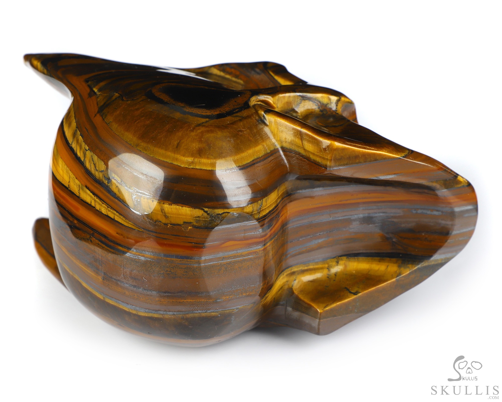 5.0" Tiger Iron Eye Hand Carved Batman Crystal Skull Fine Art Sculpture, Crystal Healing 5.0" Tiger Iron Eye Hand Carved Batman Crystal Skull Fine Art Sculpture, Crystal Healing