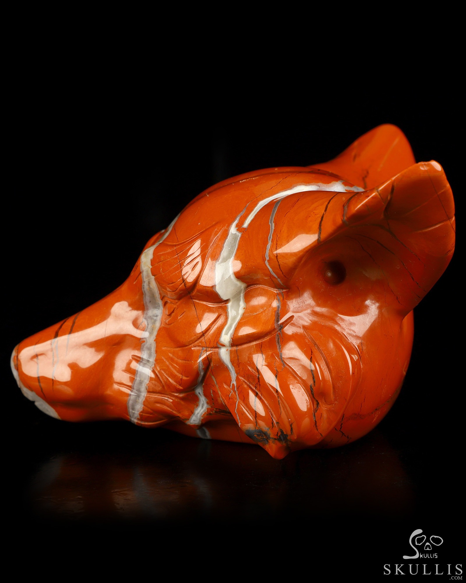 5.1" Red Jasper Hand Carved Crystal Fox Fine Art Sculpture, Crystal Healing 5.1" Red Jasper Hand Carved Crystal Fox Fine Art Sculpture, Crystal Healing
