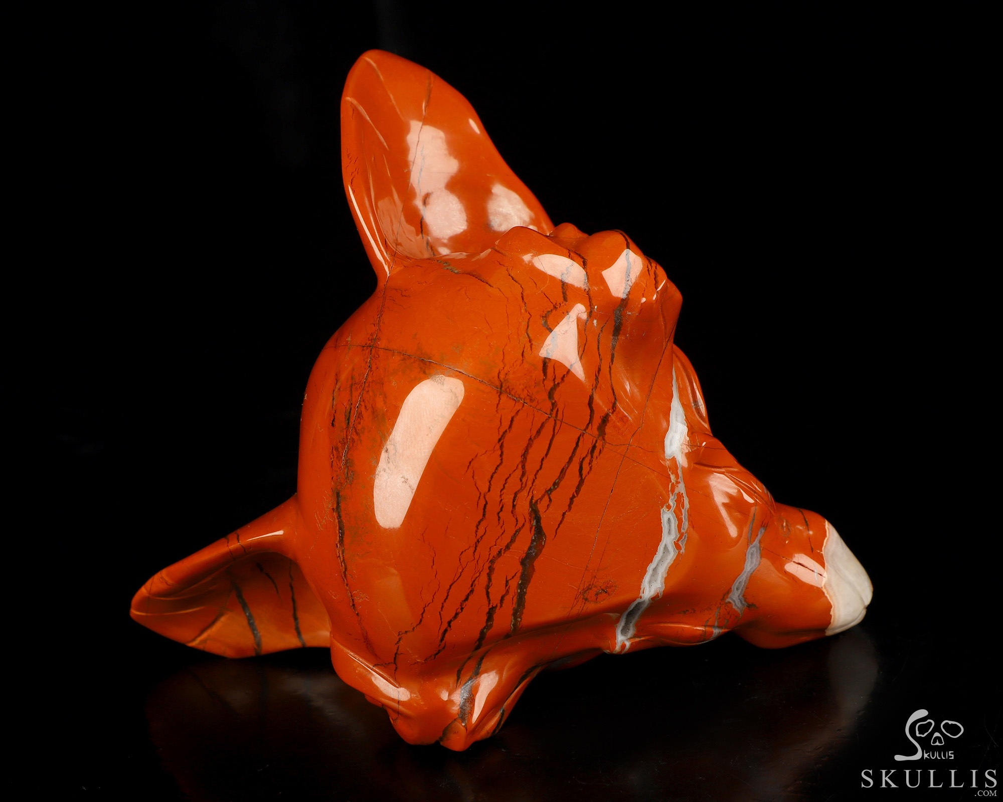 5.1" Red Jasper Hand Carved Crystal Fox Fine Art Sculpture, Crystal Healing 5.1" Red Jasper Hand Carved Crystal Fox Fine Art Sculpture, Crystal Healing