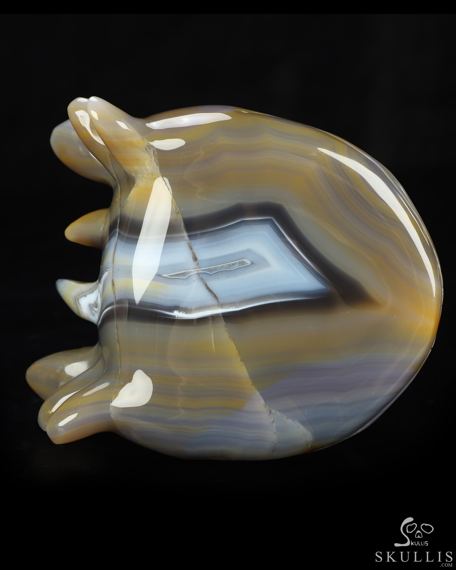 4.8" Banded Agate Hand Carved Crystal Toothless Dragon Fine Art Sculpture, Crystal Healing 4.8" Banded Agate Hand Carved Crystal Toothless Dragon Fine Art Sculpture, Crystal Healing