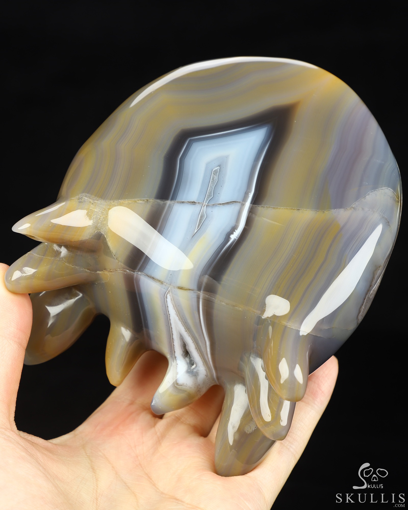 4.8" Banded Agate Hand Carved Crystal Toothless Dragon Fine Art Sculpture, Crystal Healing 4.8" Banded Agate Hand Carved Crystal Toothless Dragon Fine Art Sculpture, Crystal Healing
