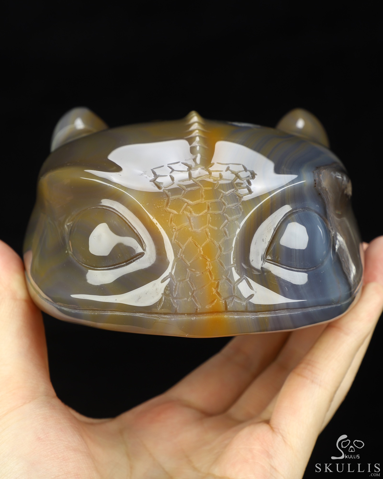4.8" Banded Agate Hand Carved Crystal Toothless Dragon Fine Art Sculpture, Crystal Healing 4.8" Banded Agate Hand Carved Crystal Toothless Dragon Fine Art Sculpture, Crystal Healing