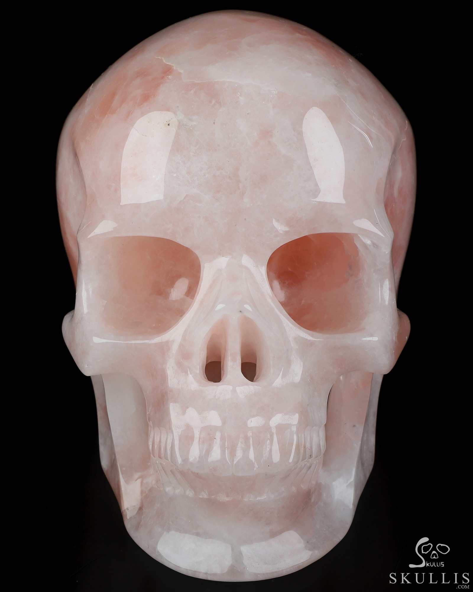 Lifesized 6.8" Rose Quartz Hand Carved Crystal Skull, Super Realistic, Crystal Healing Lifesized 6.8" Rose Quartz Hand Carved Crystal Skull, Super Realistic, Crystal Healing