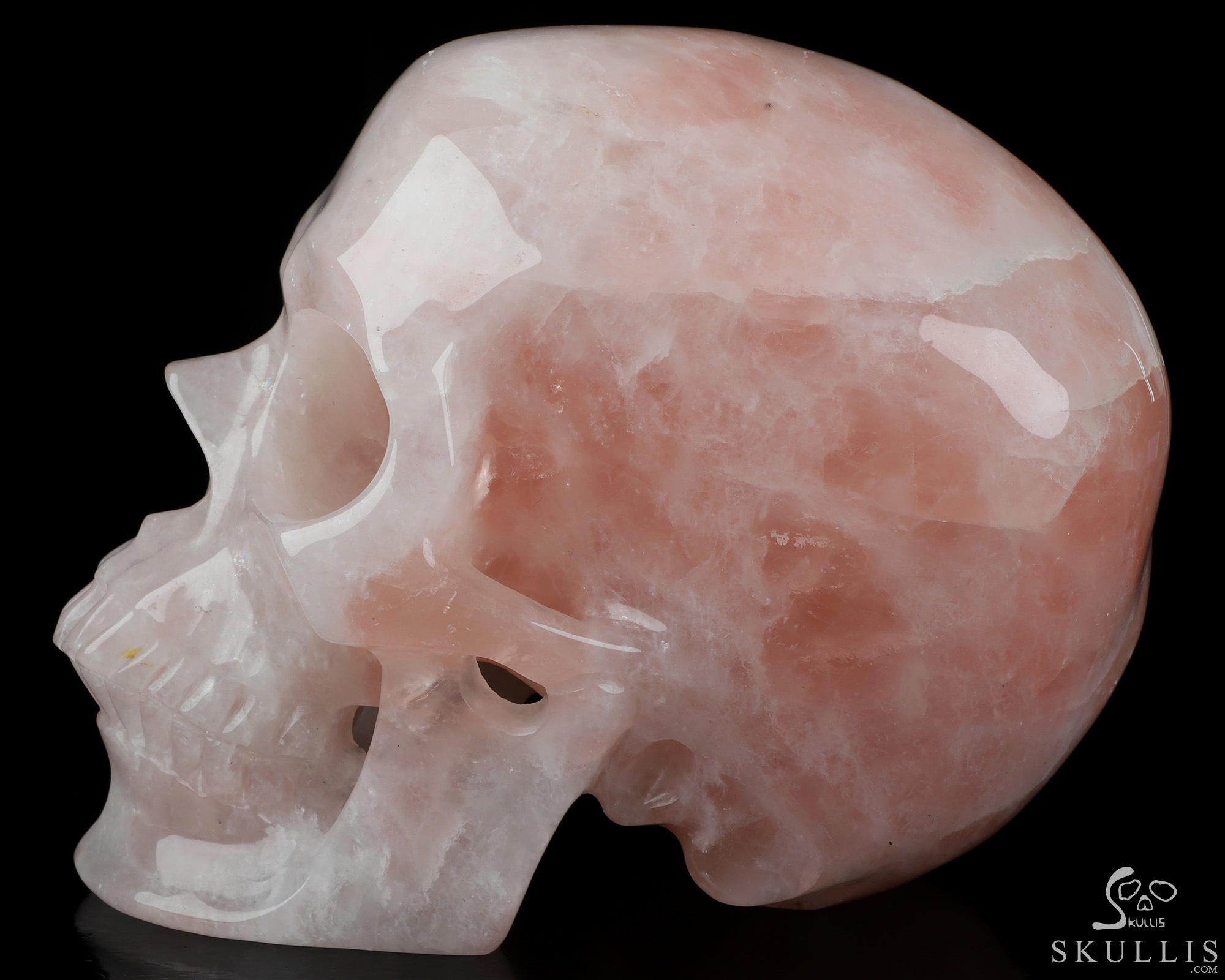 Lifesized 6.8" Rose Quartz Hand Carved Crystal Skull, Super Realistic, Crystal Healing Lifesized 6.8" Rose Quartz Hand Carved Crystal Skull, Super Realistic, Crystal Healing