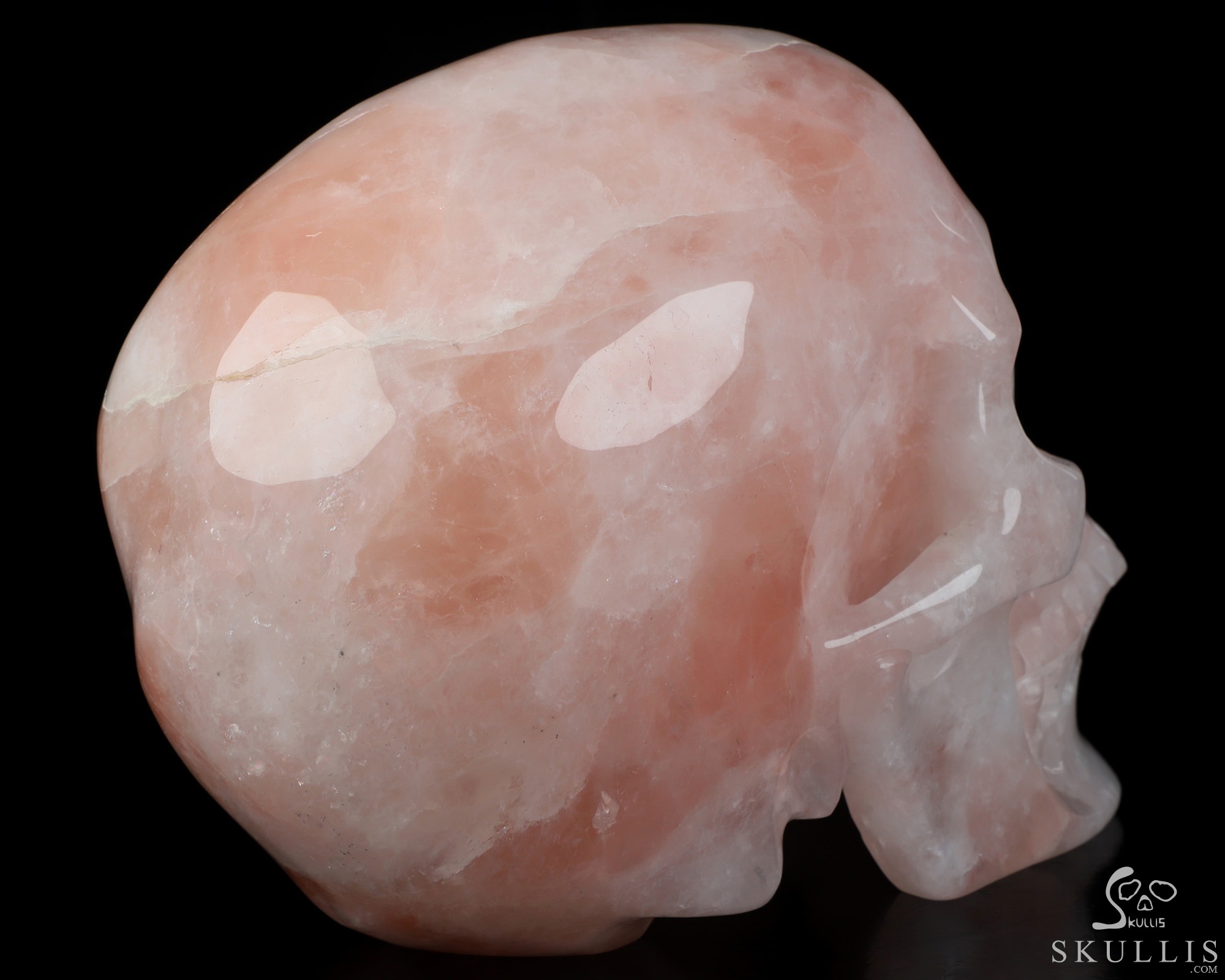 Lifesized 6.8" Rose Quartz Hand Carved Crystal Skull, Super Realistic, Crystal Healing Lifesized 6.8" Rose Quartz Hand Carved Crystal Skull, Super Realistic, Crystal Healing