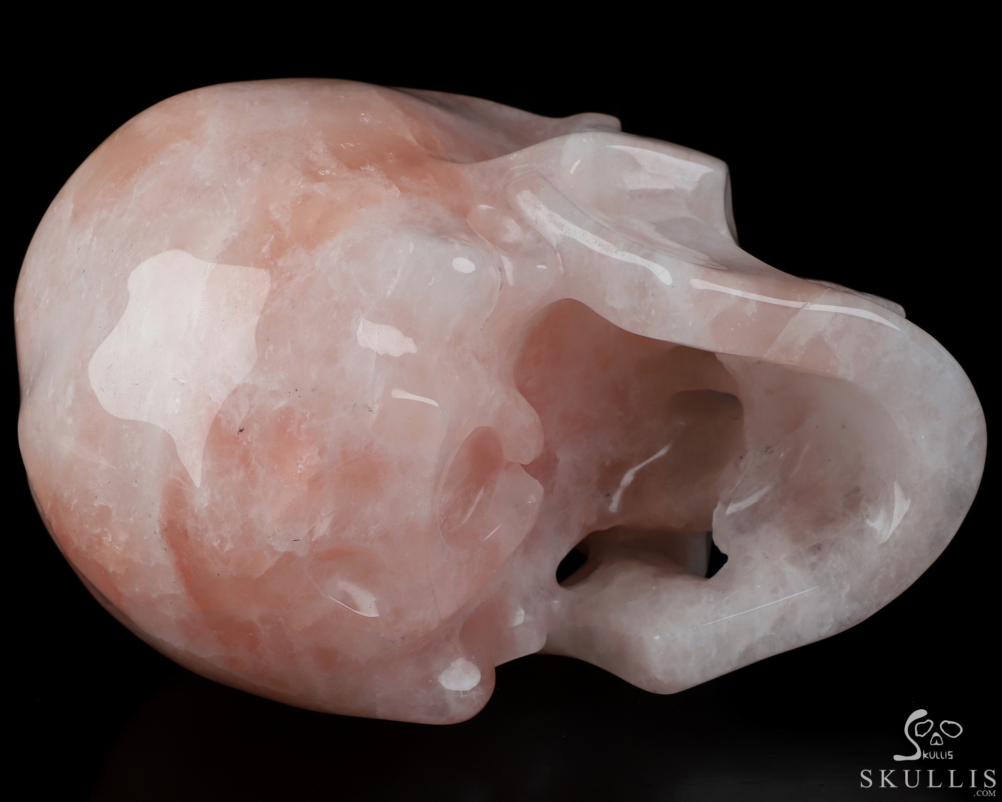 Lifesized 6.8" Rose Quartz Hand Carved Crystal Skull, Super Realistic, Crystal Healing Lifesized 6.8" Rose Quartz Hand Carved Crystal Skull, Super Realistic, Crystal Healing