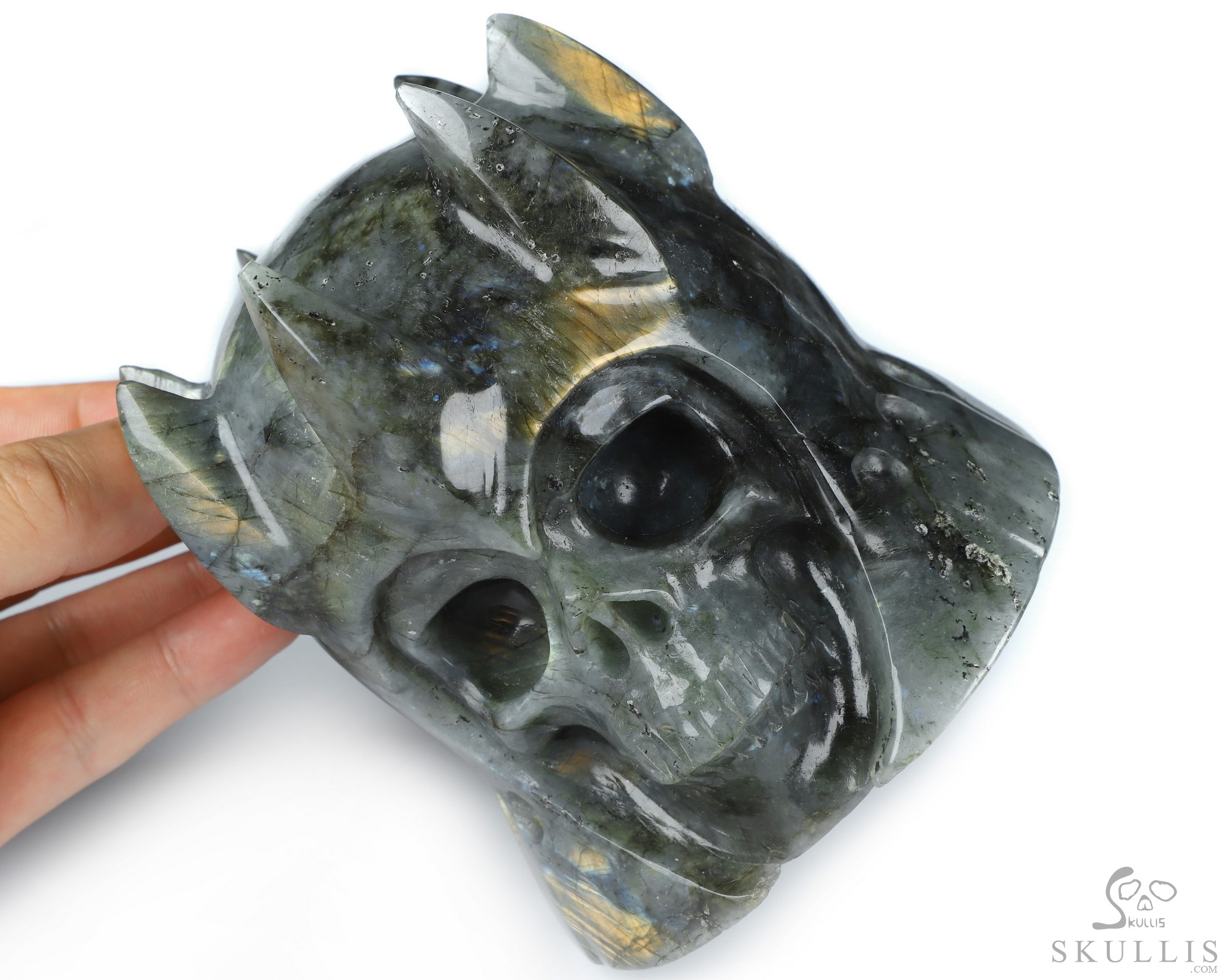 4.4" Labradorite Hand Carved The King Crystal Skull Sculpture, Crystal Healing 4.4" Labradorite Hand Carved The King Crystal Skull Sculpture, Crystal Healing