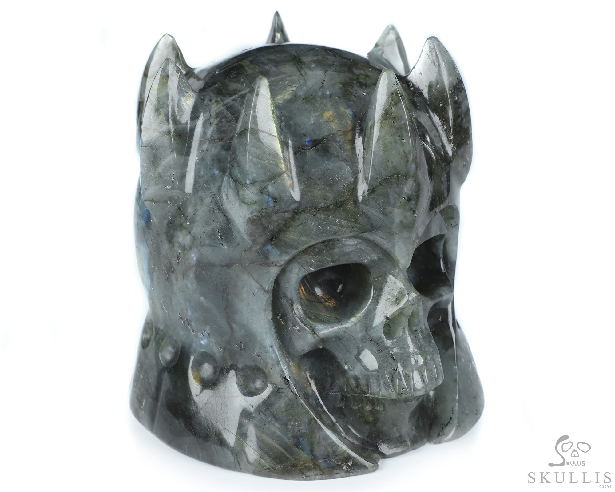 4.4" Labradorite Hand Carved The King Crystal Skull Sculpture, Crystal Healing 4.4" Labradorite Hand Carved The King Crystal Skull Sculpture, Crystal Healing