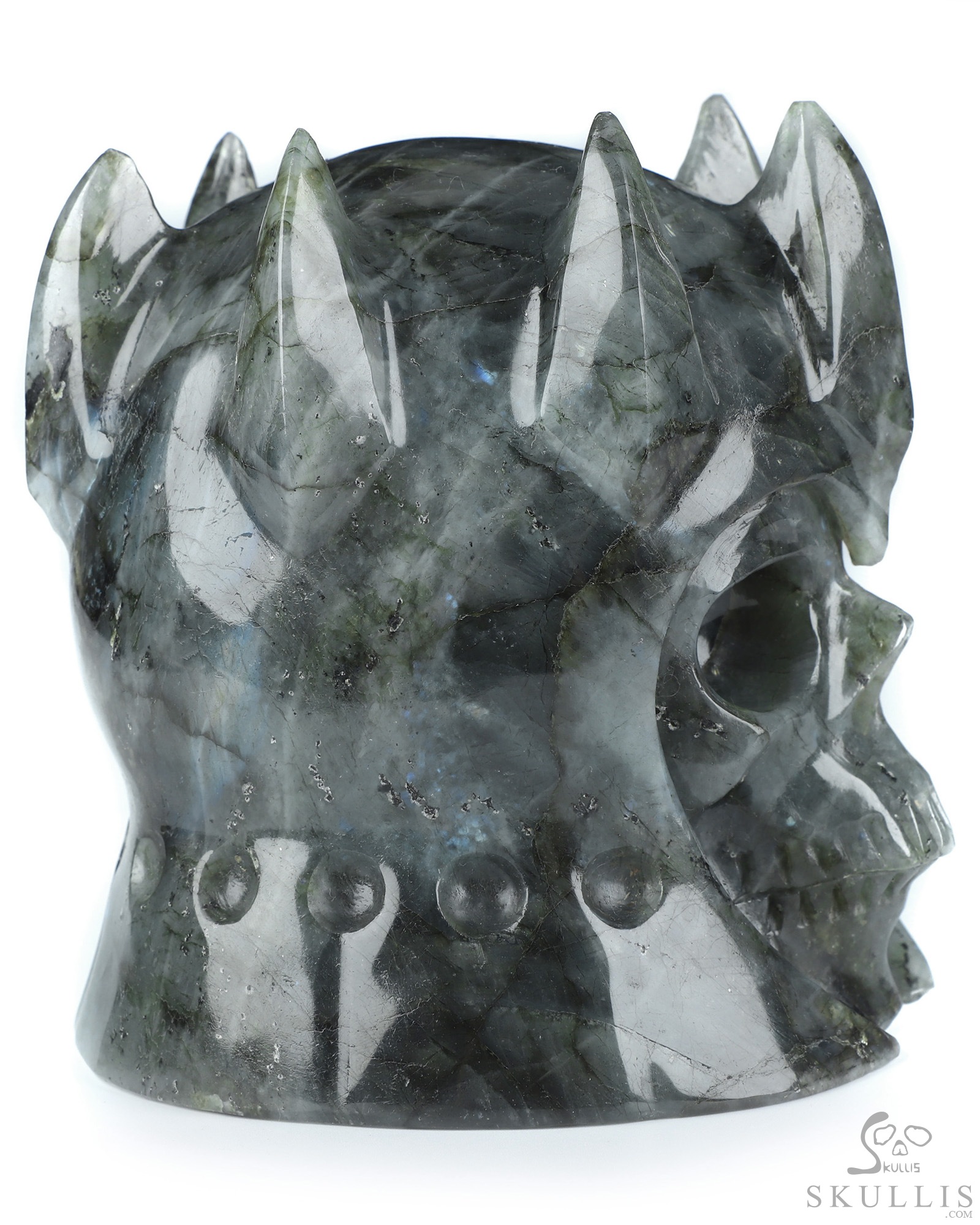 4.4" Labradorite Hand Carved The King Crystal Skull Sculpture, Crystal Healing 4.4" Labradorite Hand Carved The King Crystal Skull Sculpture, Crystal Healing