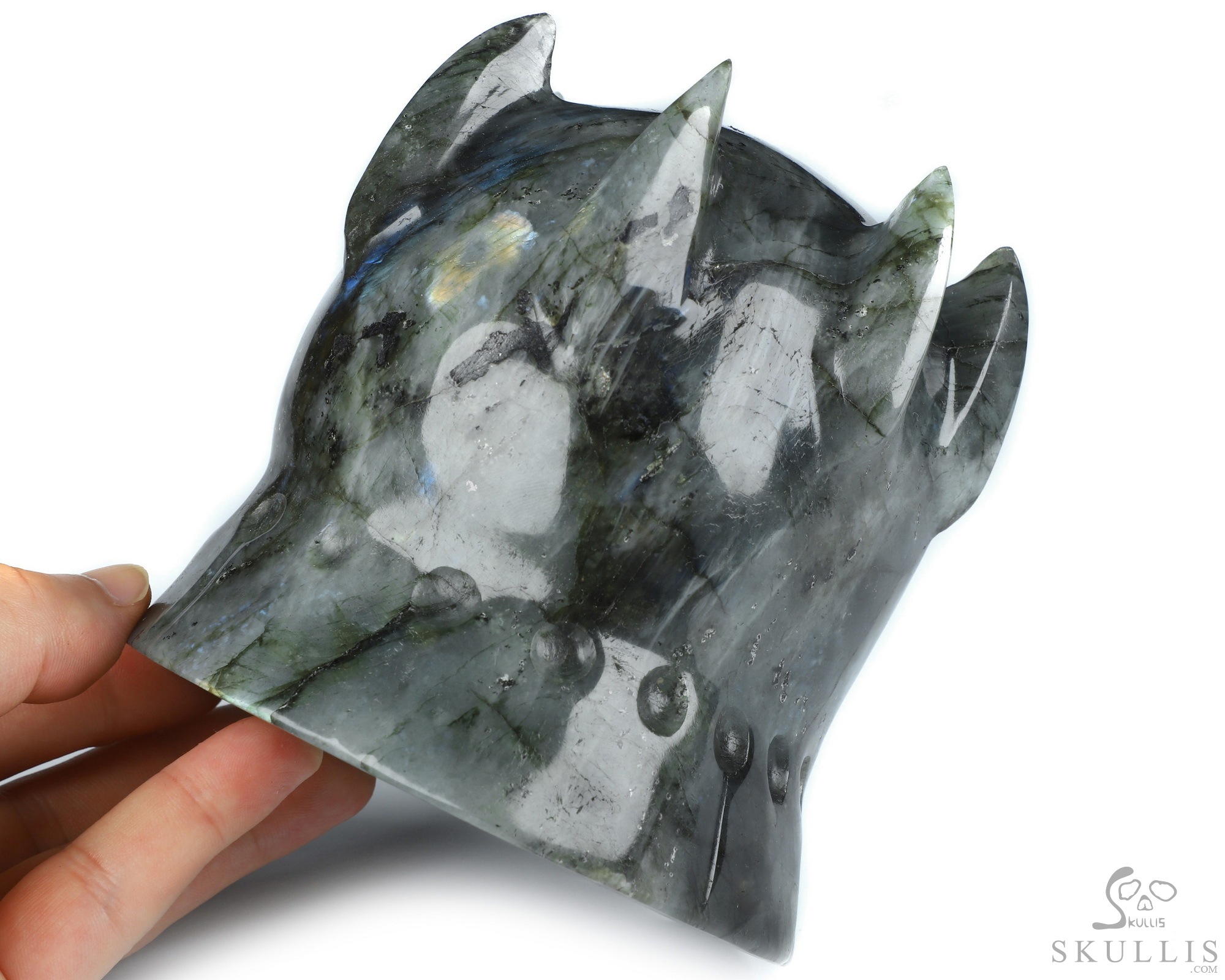 4.4" Labradorite Hand Carved The King Crystal Skull Sculpture, Crystal Healing 4.4" Labradorite Hand Carved The King Crystal Skull Sculpture, Crystal Healing