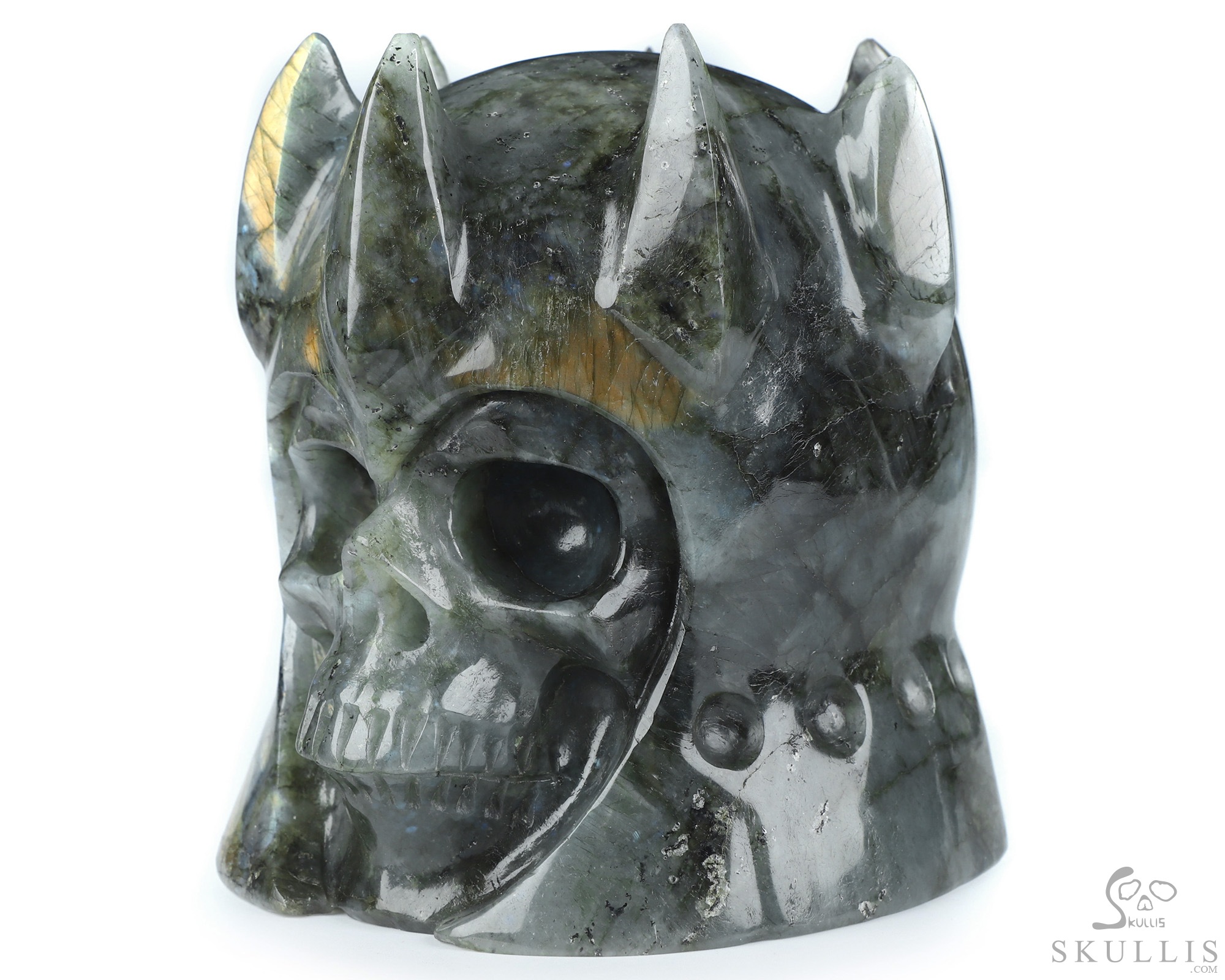 4.4" Labradorite Hand Carved The King Crystal Skull Sculpture, Crystal Healing 4.4" Labradorite Hand Carved The King Crystal Skull Sculpture, Crystal Healing