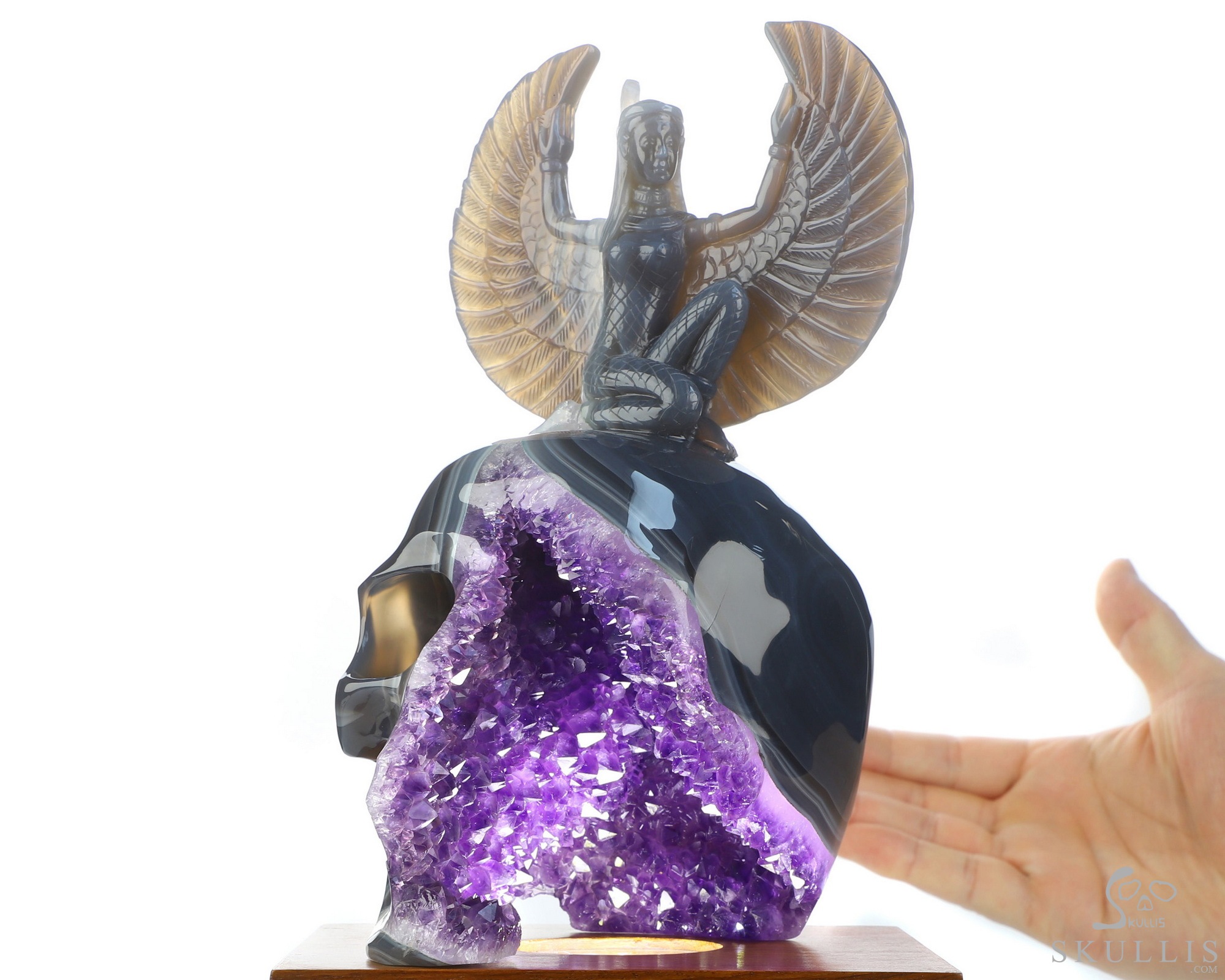 June 8, 2026 ACSAD (A Crystal Skull a Day) - The Breath of Isis - 8.5" Amethyst Geode Agate Goddess Isis on Crystal Skull Sculpture, Crystal Healing June 8, 2026 ACSAD (A Crystal Skull a Day) - The Breath of Isis - 8.5" Amethyst Geode Agate Goddess Isis on Crystal Skull Sculpture, Crystal Healing