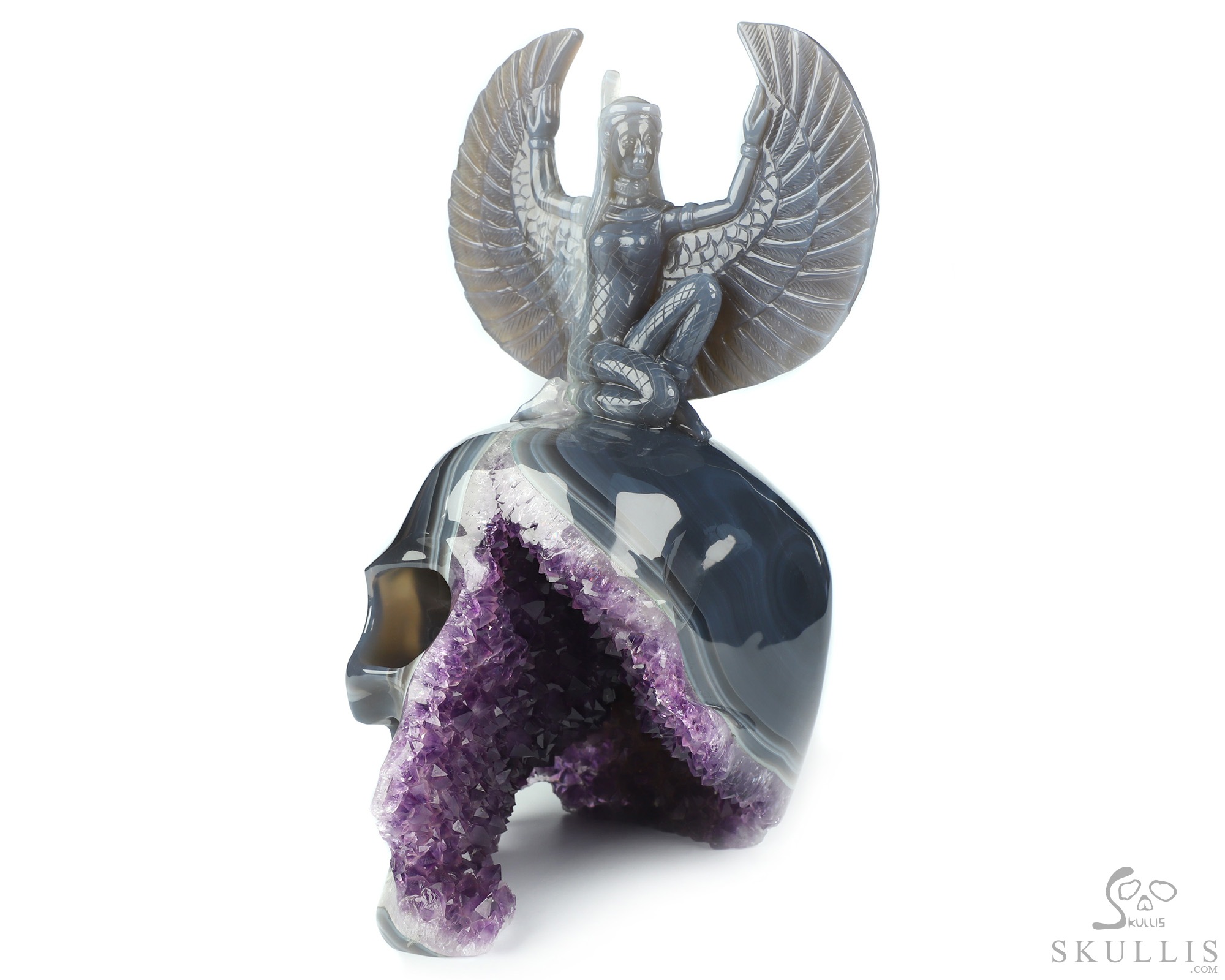 June 8, 2026 ACSAD (A Crystal Skull a Day) - The Breath of Isis - 8.5" Amethyst Geode Agate Goddess Isis on Crystal Skull Sculpture, Crystal Healing June 8, 2026 ACSAD (A Crystal Skull a Day) - The Breath of Isis - 8.5" Amethyst Geode Agate Goddess Isis on Crystal Skull Sculpture, Crystal Healing