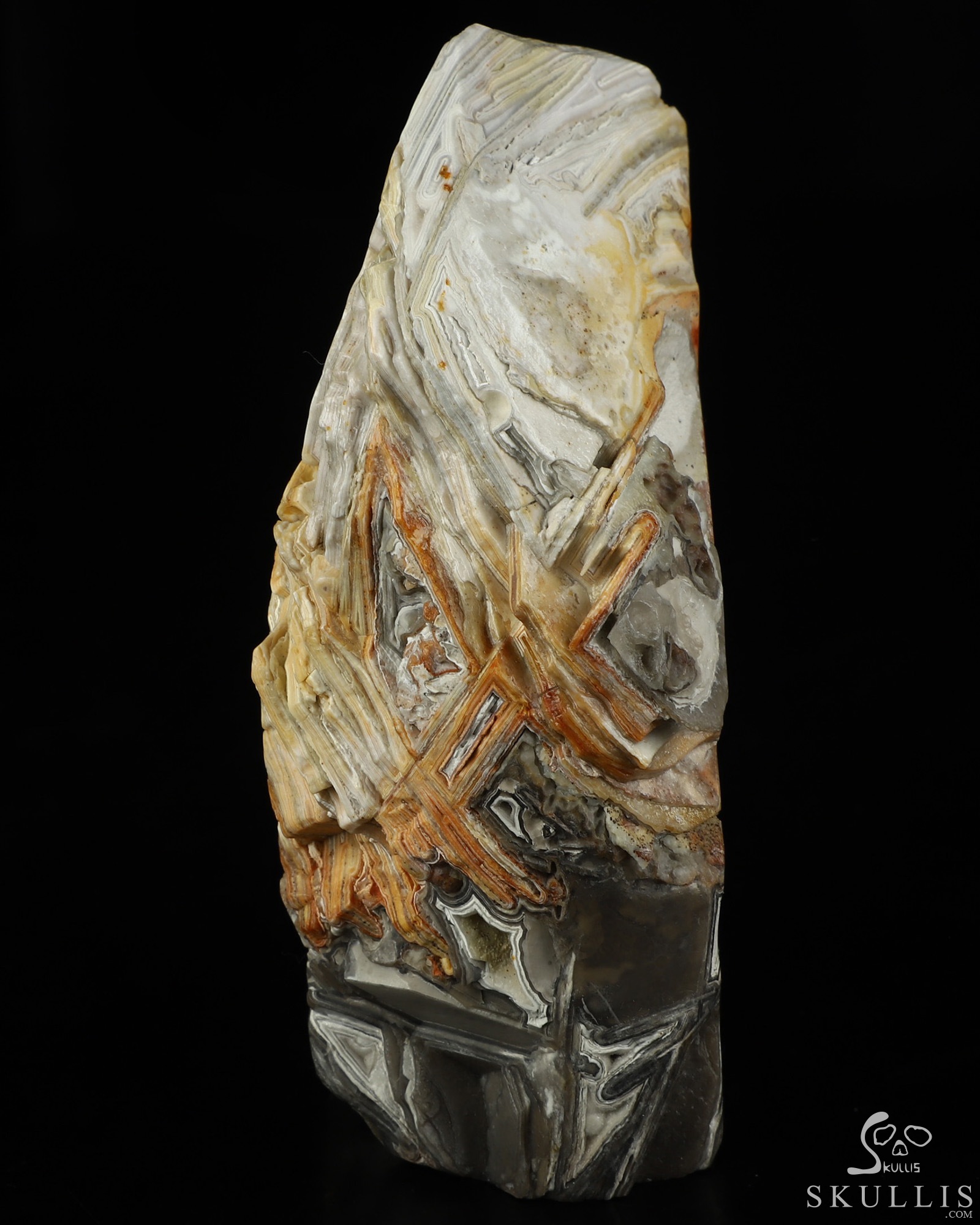 Gemstone 4.4" Lattice Agate Hand Carved Crystal Skull Fine Art Sculpture, Crystal Healing Gemstone 4.4" Lattice Agate Hand Carved Crystal Skull Fine Art Sculpture, Crystal Healing