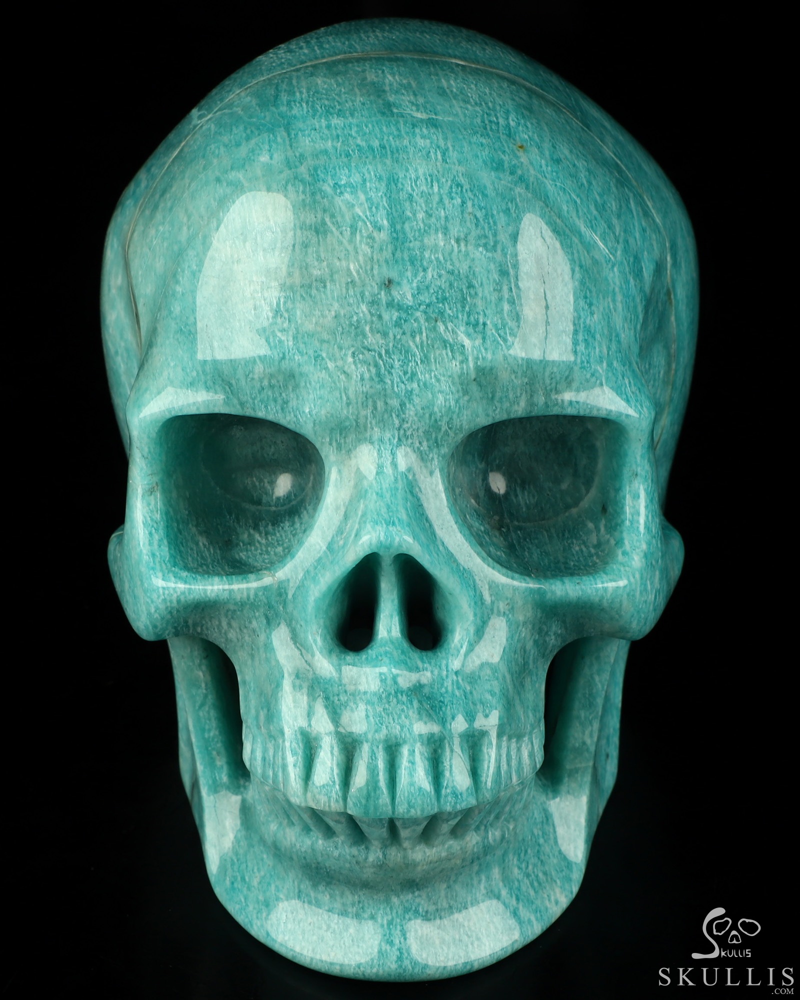 Lifesized 6.9" Amazonite Hand Carved Crystal Skull, Super Realistic, Crystal Healing Lifesized 6.9" Amazonite Hand Carved Crystal Skull, Super Realistic, Crystal Healing
