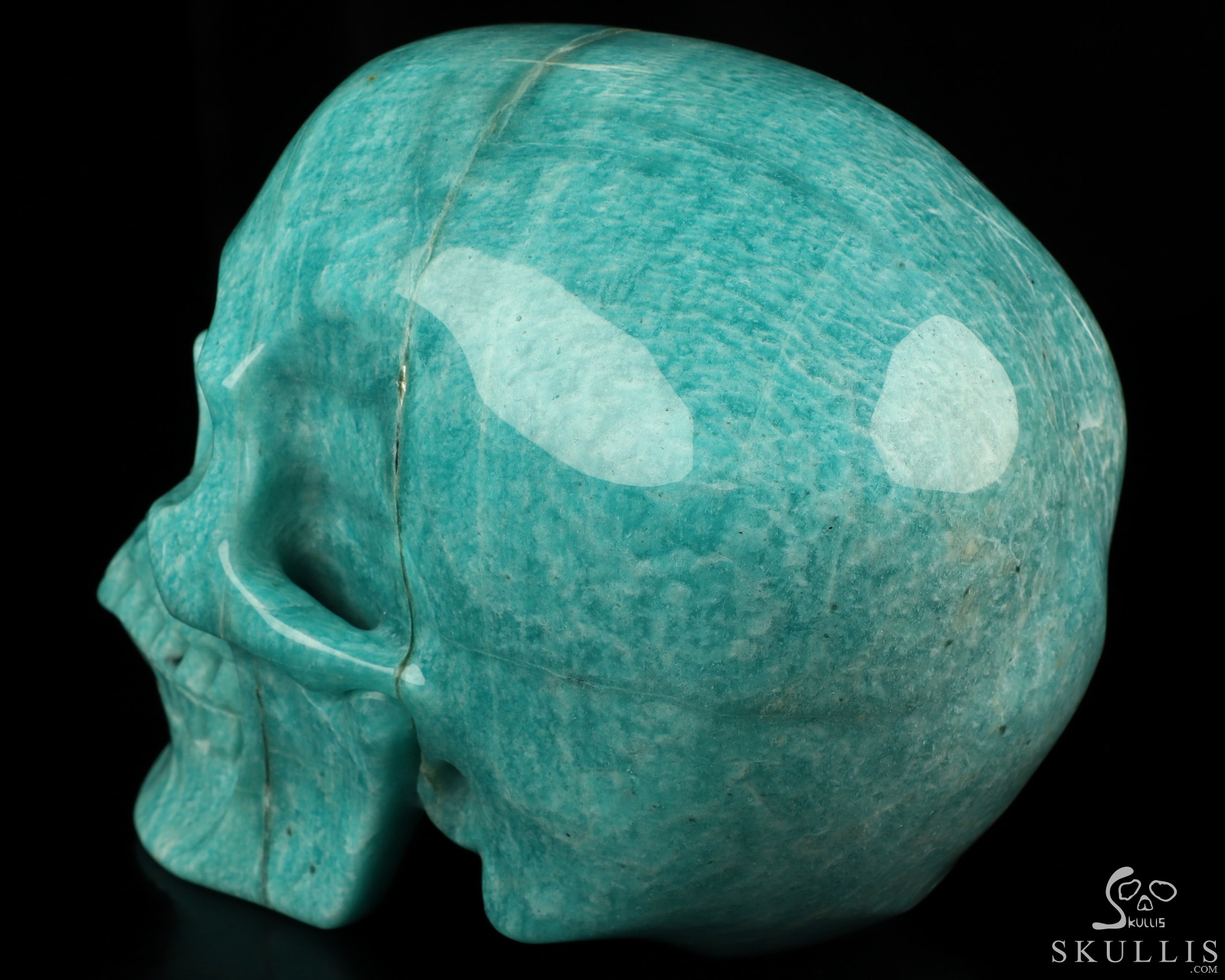 Lifesized 6.9" Amazonite Hand Carved Crystal Skull, Super Realistic, Crystal Healing Lifesized 6.9" Amazonite Hand Carved Crystal Skull, Super Realistic, Crystal Healing