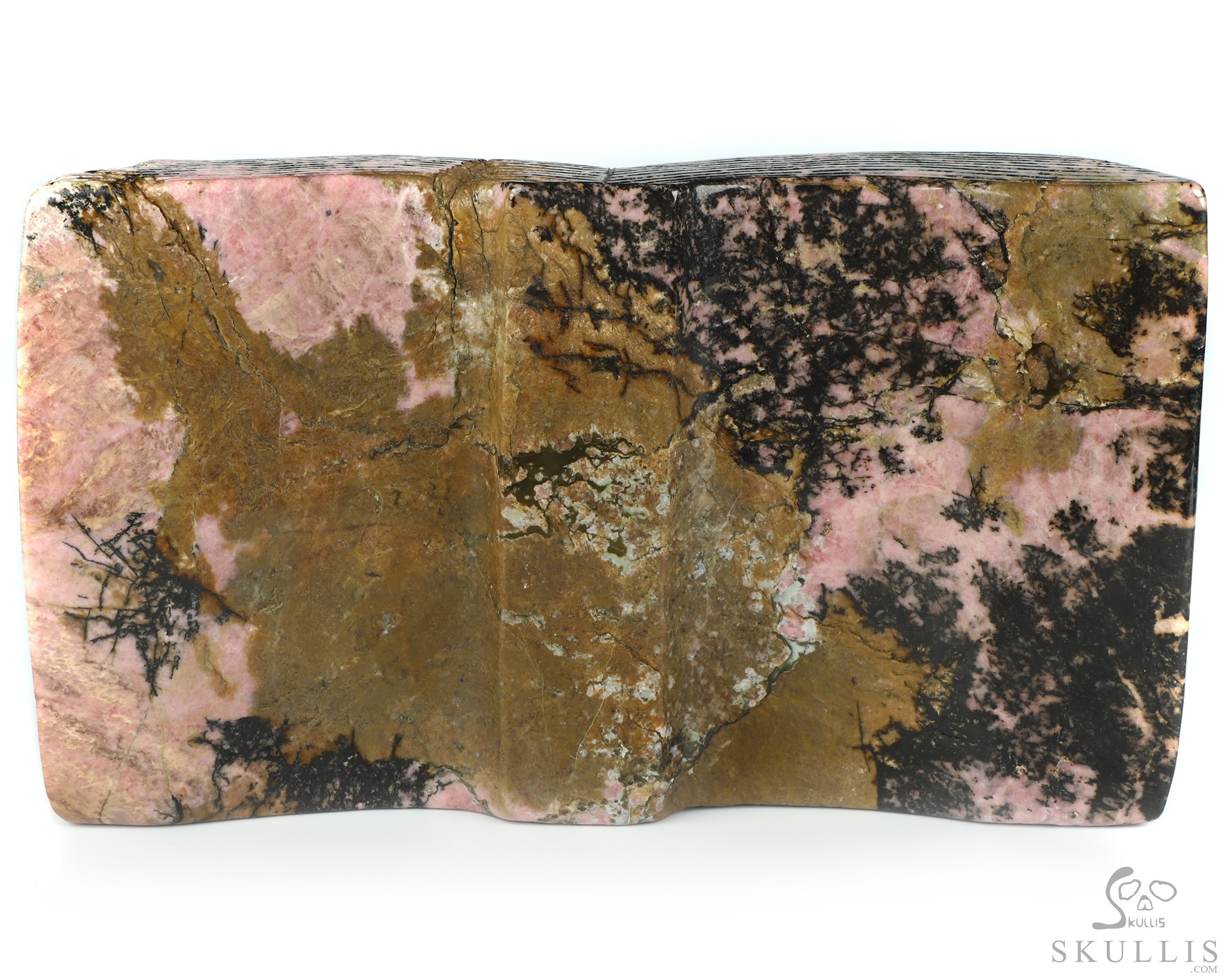 8.3" Pink & Black Rhodonite Hand Carved Crystal Skull Book Fine Art Sculpture, Crystal Healing 8.3" Pink & Black Rhodonite Hand Carved Crystal Skull Book Fine Art Sculpture, Crystal Healing