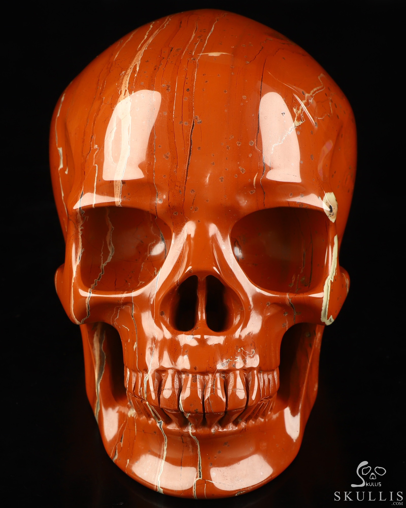 Lifesized 6.9" Red Jasper Hand Carved Crystal Skull, Super Realistic, Crystal Healing Lifesized 6.9" Red Jasper Hand Carved Crystal Skull, Super Realistic, Crystal Healing