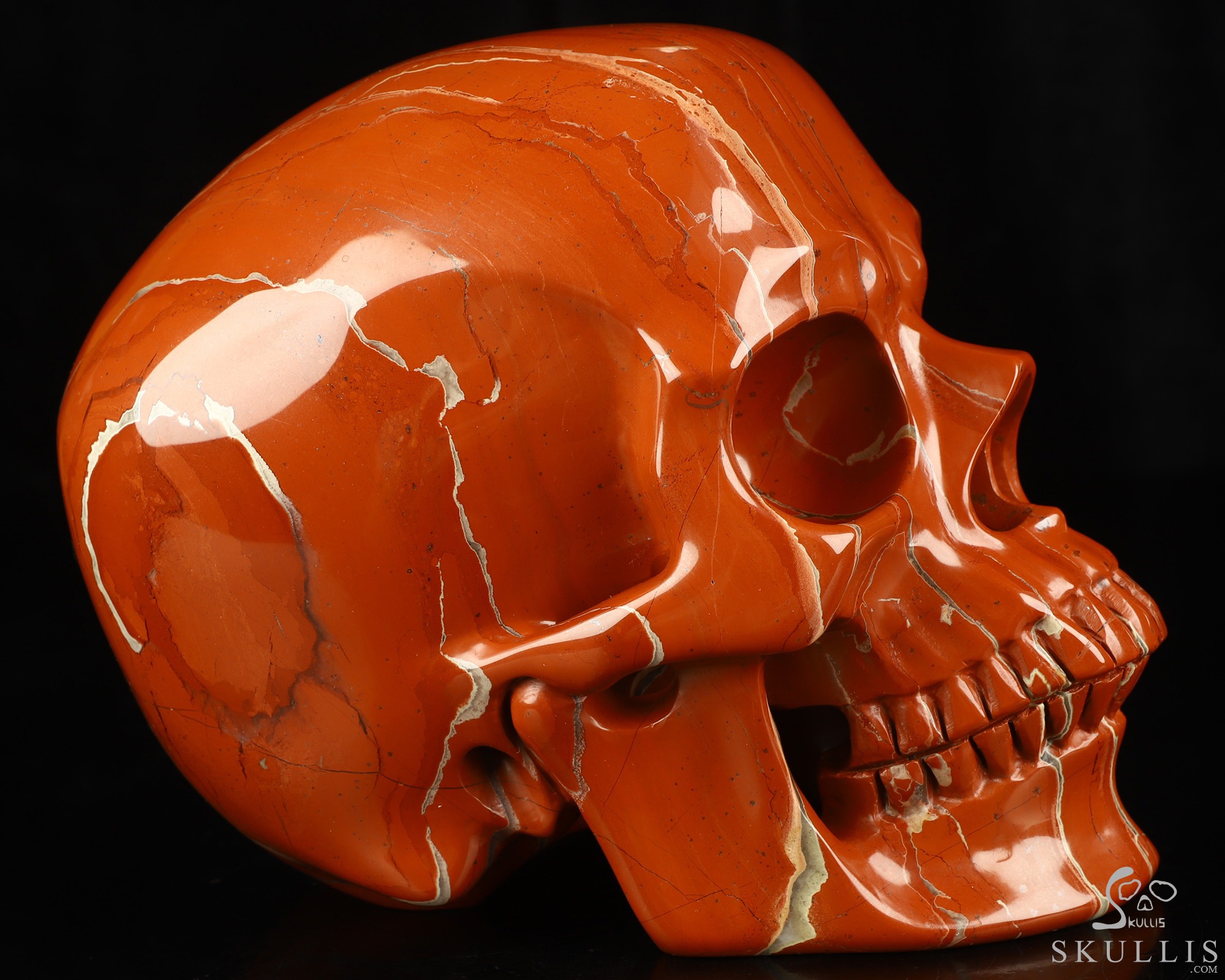 Lifesized 6.9" Red Jasper Hand Carved Crystal Skull, Super Realistic, Crystal Healing Lifesized 6.9" Red Jasper Hand Carved Crystal Skull, Super Realistic, Crystal Healing