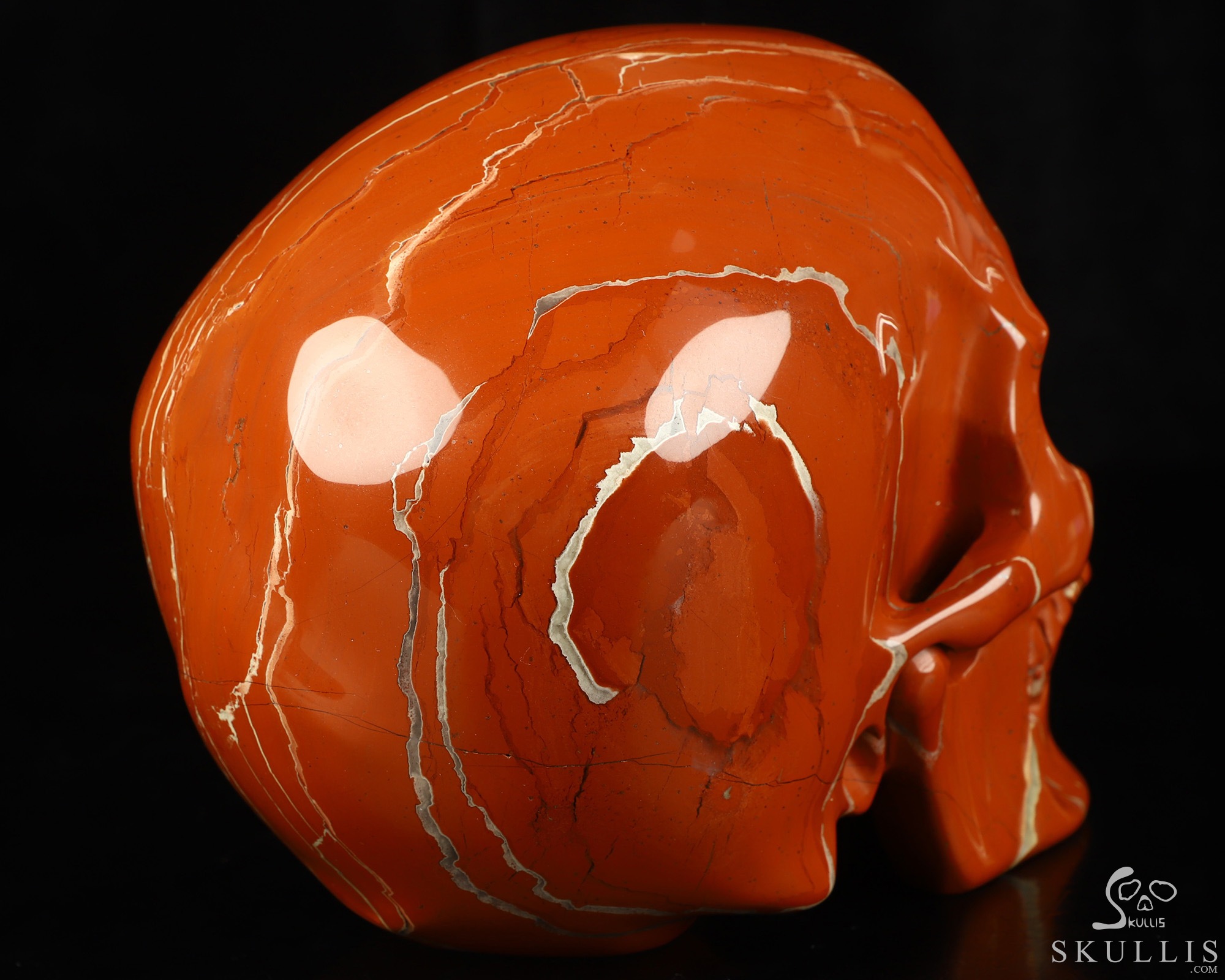 Lifesized 6.9" Red Jasper Hand Carved Crystal Skull, Super Realistic, Crystal Healing Lifesized 6.9" Red Jasper Hand Carved Crystal Skull, Super Realistic, Crystal Healing
