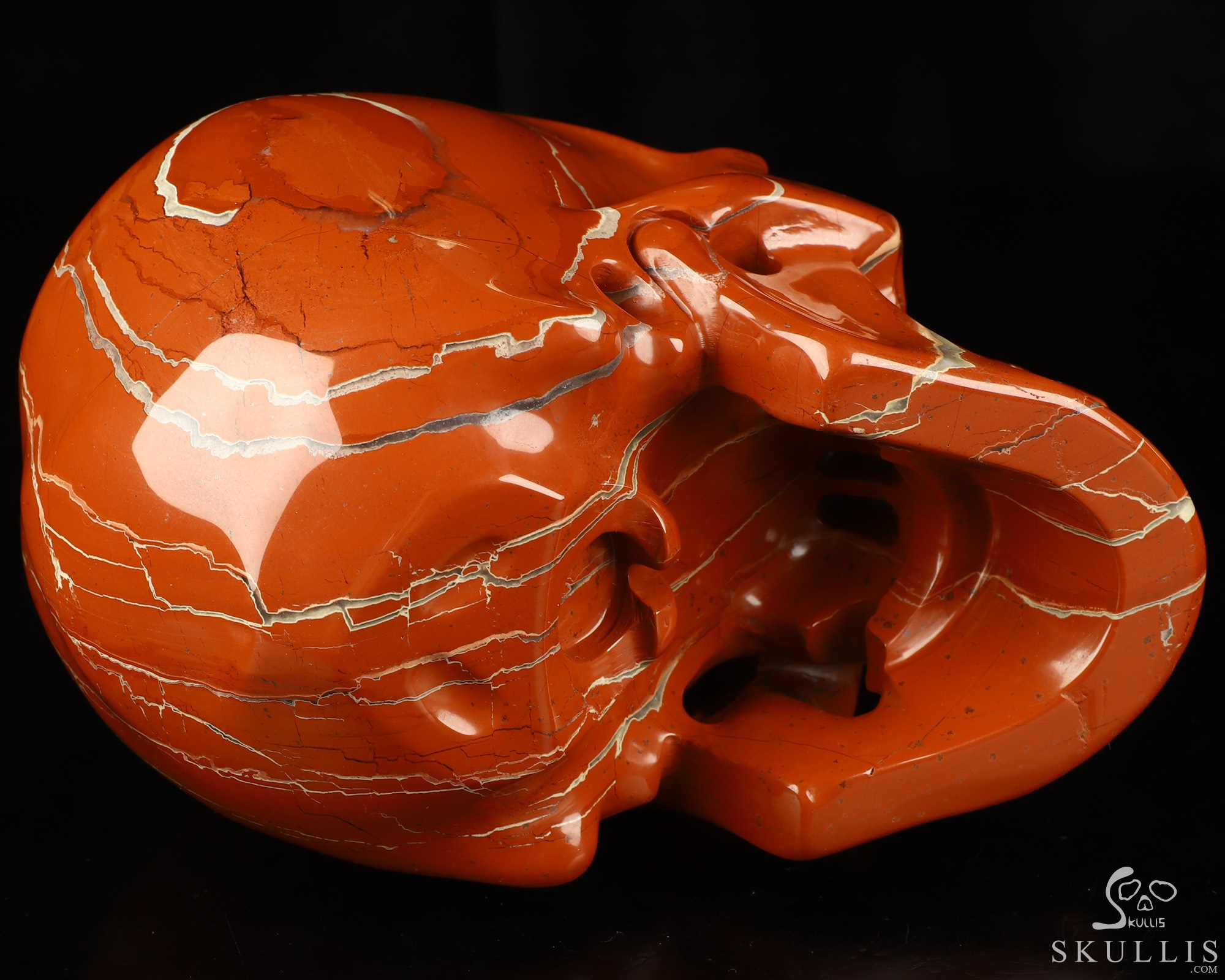 Lifesized 6.9" Red Jasper Hand Carved Crystal Skull, Super Realistic, Crystal Healing Lifesized 6.9" Red Jasper Hand Carved Crystal Skull, Super Realistic, Crystal Healing