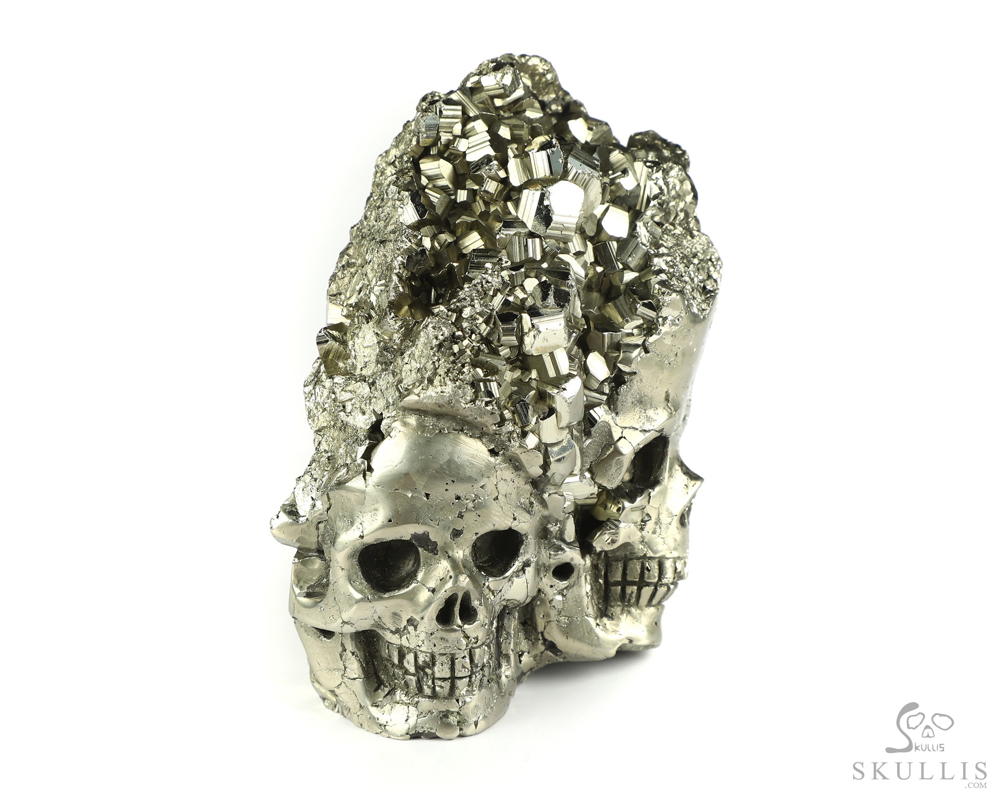 2.8" Pyrite Hand Carved Crystal Skull Fine Art Sculpture, Crystal Healing 2.8" Pyrite Hand Carved Crystal Skull Fine Art Sculpture, Crystal Healing