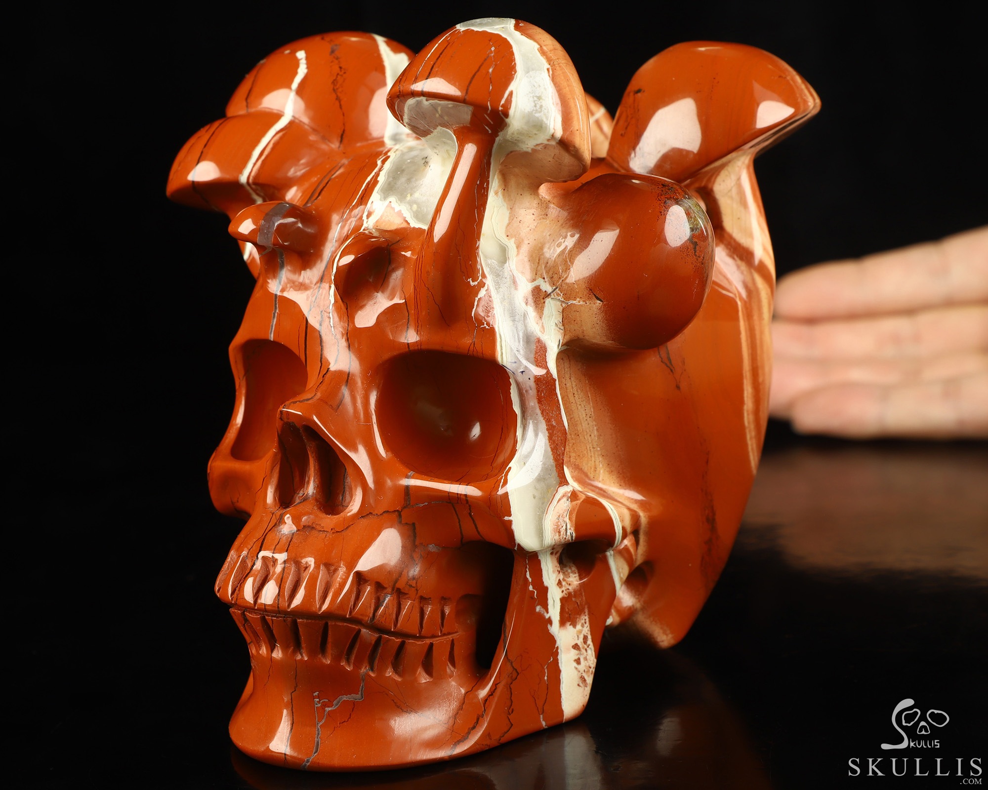 5.2" Red Jasper Hand Carved Mushroom Crystal Skull Sculpture, Crystal Healing 5.2" Red Jasper Hand Carved Mushroom Crystal Skull Sculpture, Crystal Healing