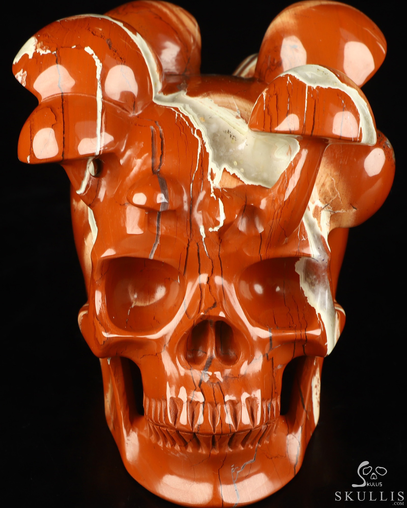 5.2" Red Jasper Hand Carved Mushroom Crystal Skull Sculpture, Crystal Healing 5.2" Red Jasper Hand Carved Mushroom Crystal Skull Sculpture, Crystal Healing